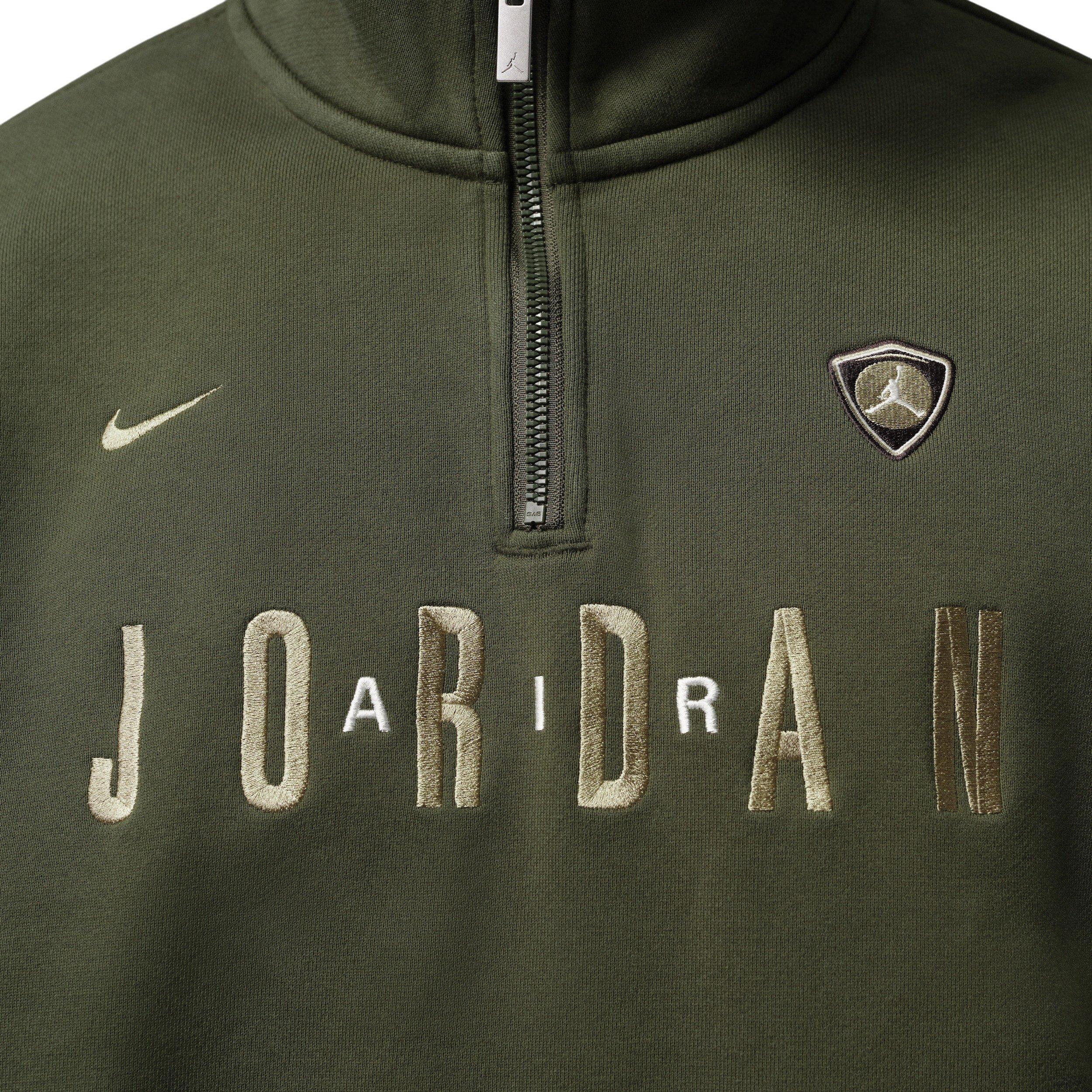 Jordan Men's Flight Graphic Fleece 1/4 Zip - GREEN Thumbnail View 4