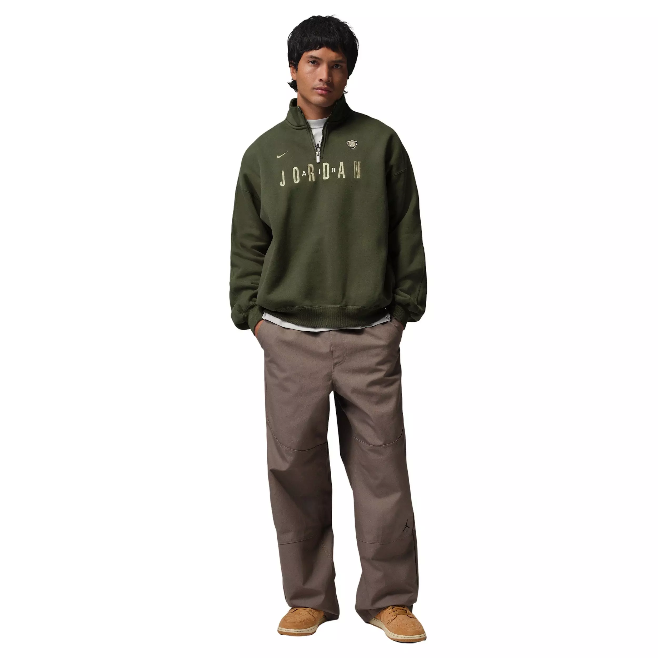 Jordan Men's Flight Graphic Fleece 1/4 Zip - GREEN