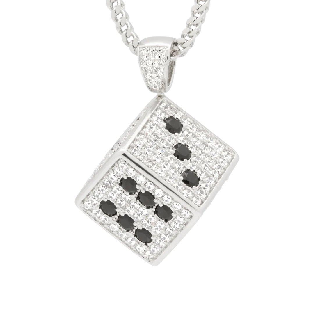 King Ice Dice Necklace - White Gold - WHITE GOLD