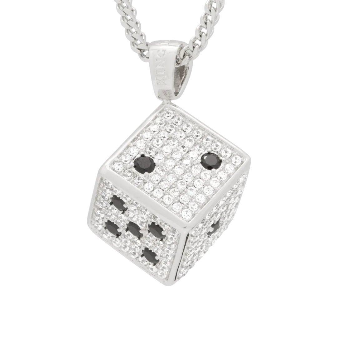 King Ice Dice Necklace - White Gold - WHITE GOLD