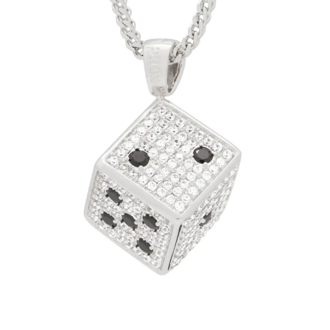 King Ice Dice Necklace - White Gold - WHITE GOLD