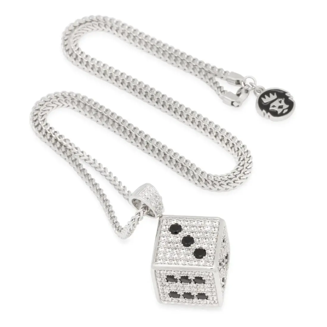 King Ice Dice Necklace - White Gold - WHITE GOLD