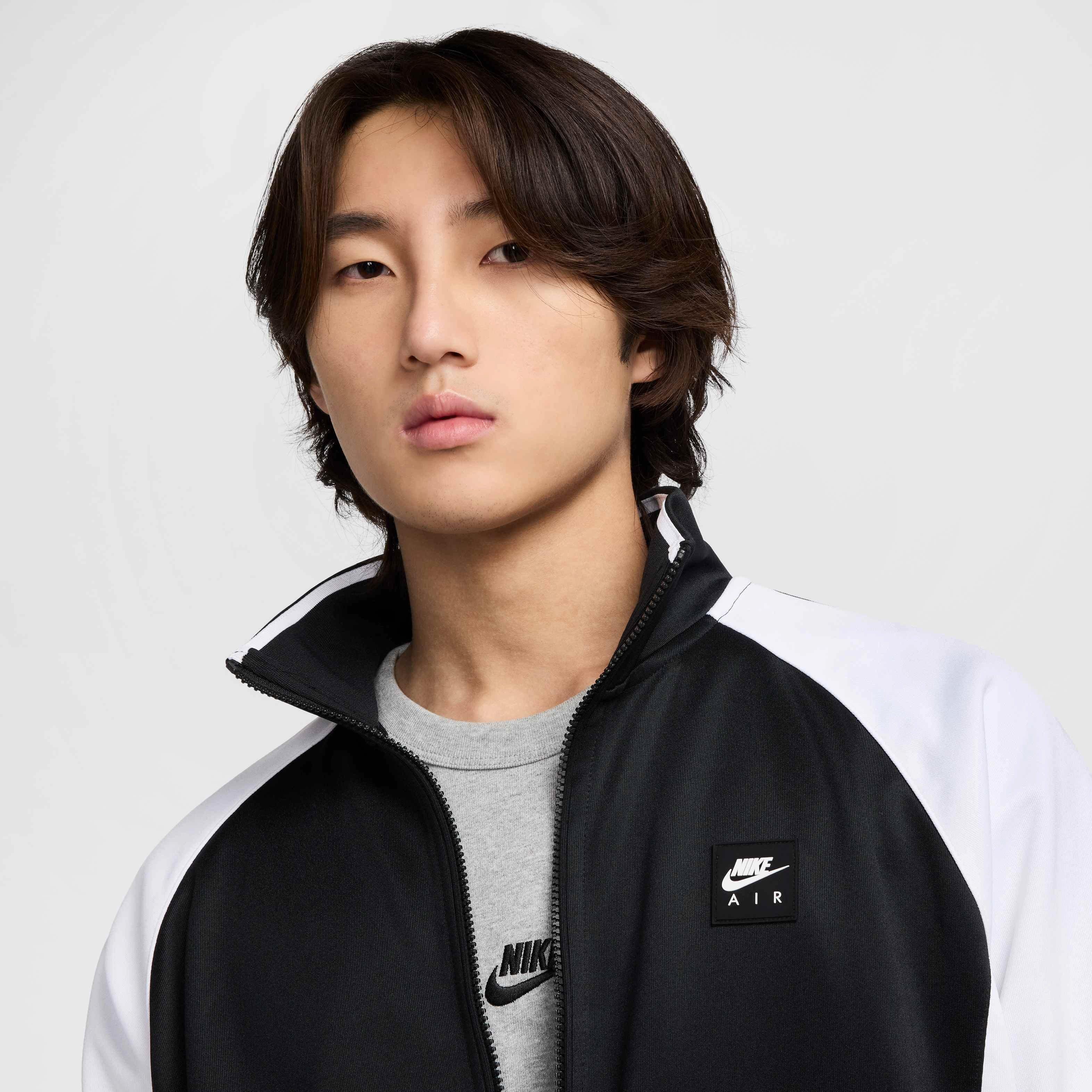 Nike Air Men's Poly-Knit Full-Zip​ Jacket - BLACK Thumbnail View 3