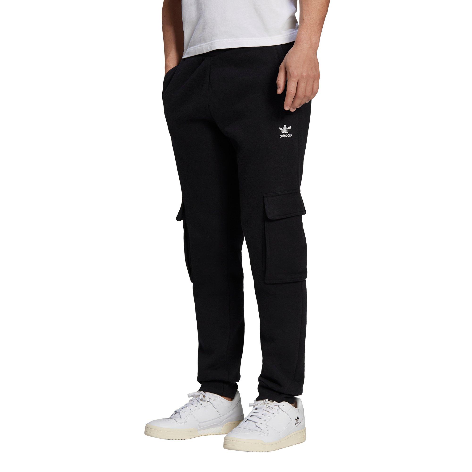 adidas Originals Men\'s Adicolor Trefoil Gear Hibbett | Essentials Cargo City Pants - - Black