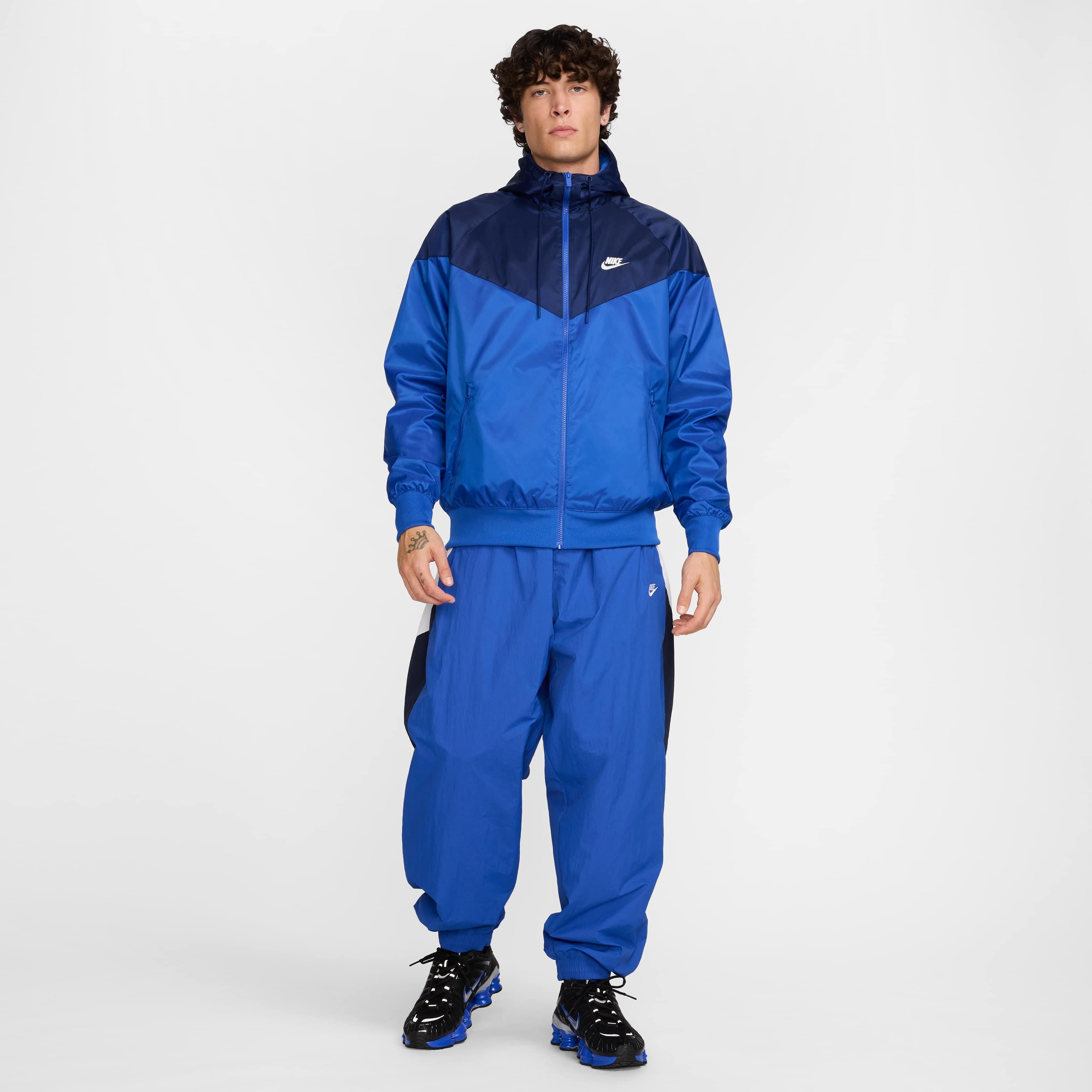 Nike Men's Sportswear Windrunner Hooded Jacket - ROYAL Thumbnail View 7
