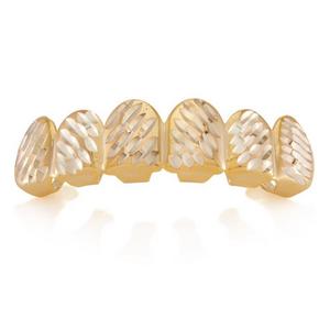 King Ice Two-Tone Faceted Bottom Grillz - GOLD