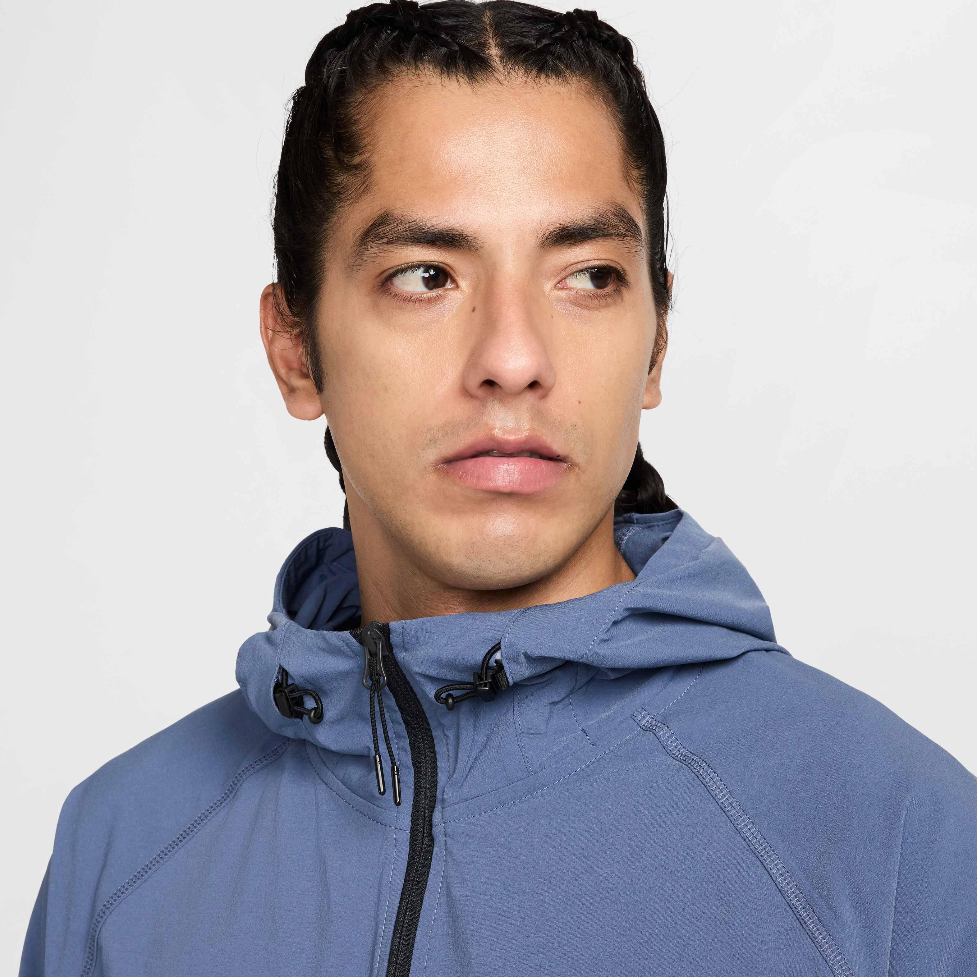 Nike Men's Tech​ Woven Full Zip Jacket - BLUE Thumbnail View 3