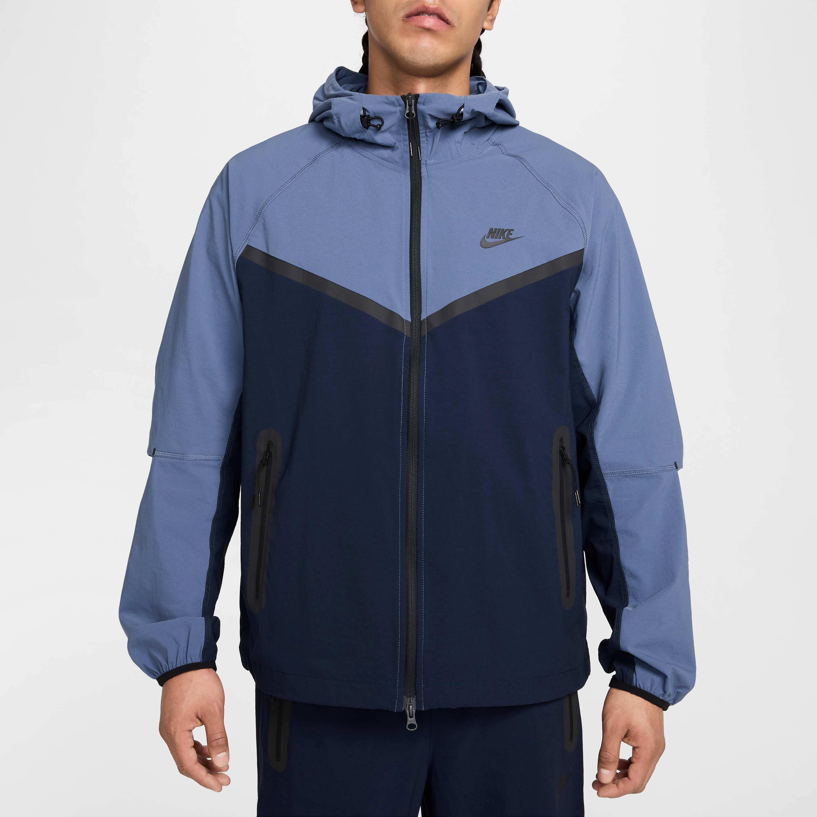 Nike Men's Tech​ Woven Full Zip Jacket - BLUE Thumbnail View 4