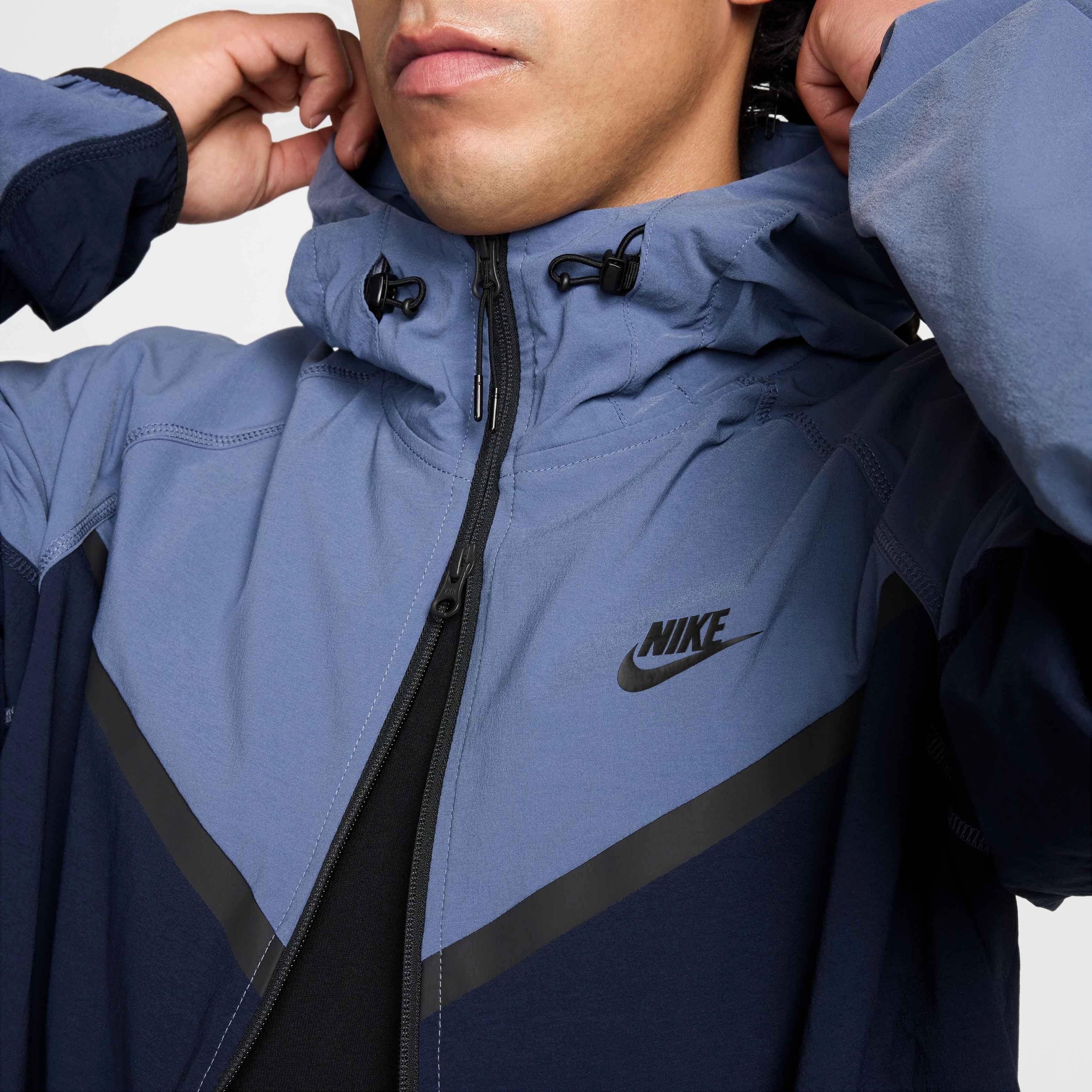 Nike Men's Tech​ Woven Full Zip Jacket - BLUE Thumbnail View 5