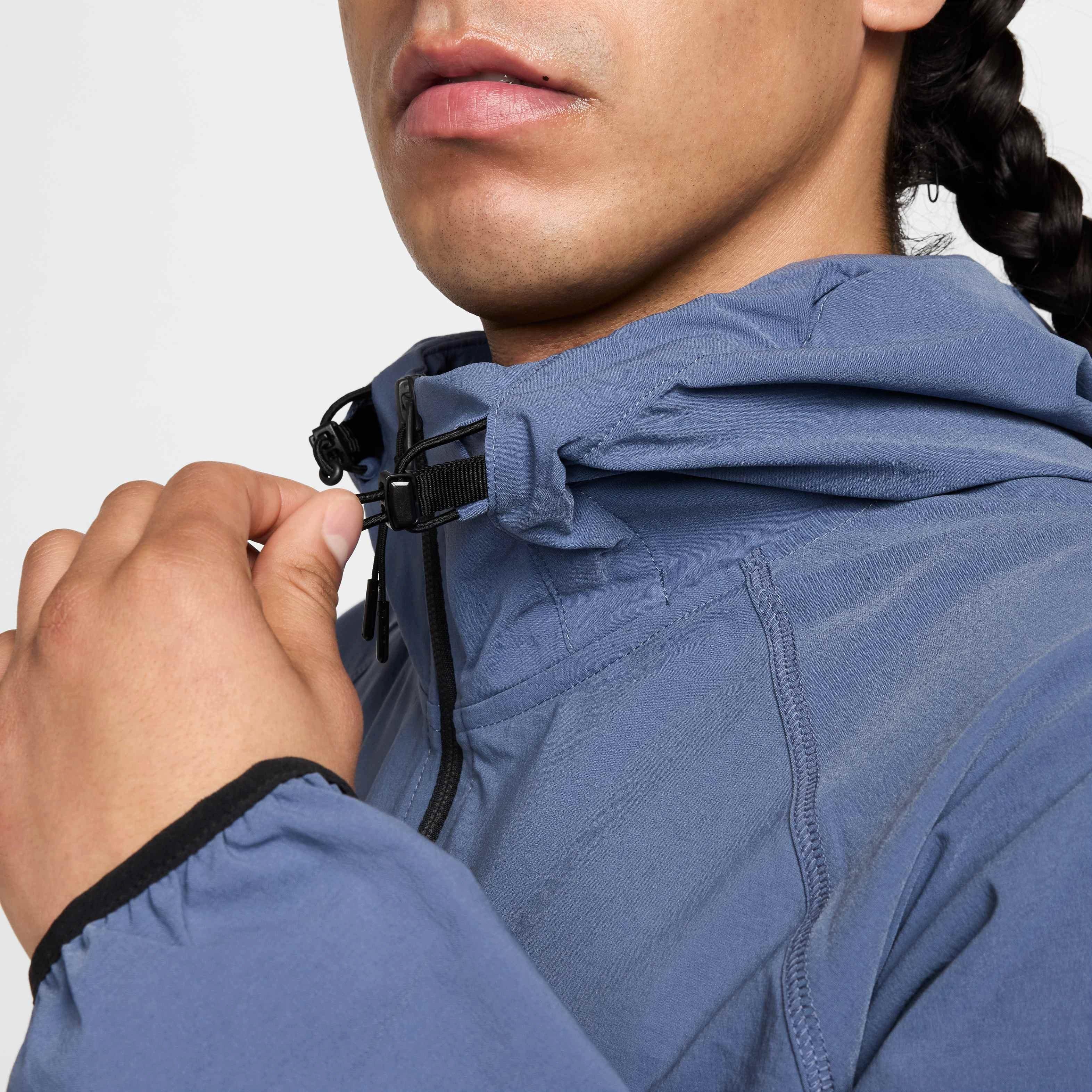 Nike Men's Tech​ Woven Full Zip Jacket - BLUE Thumbnail View 6