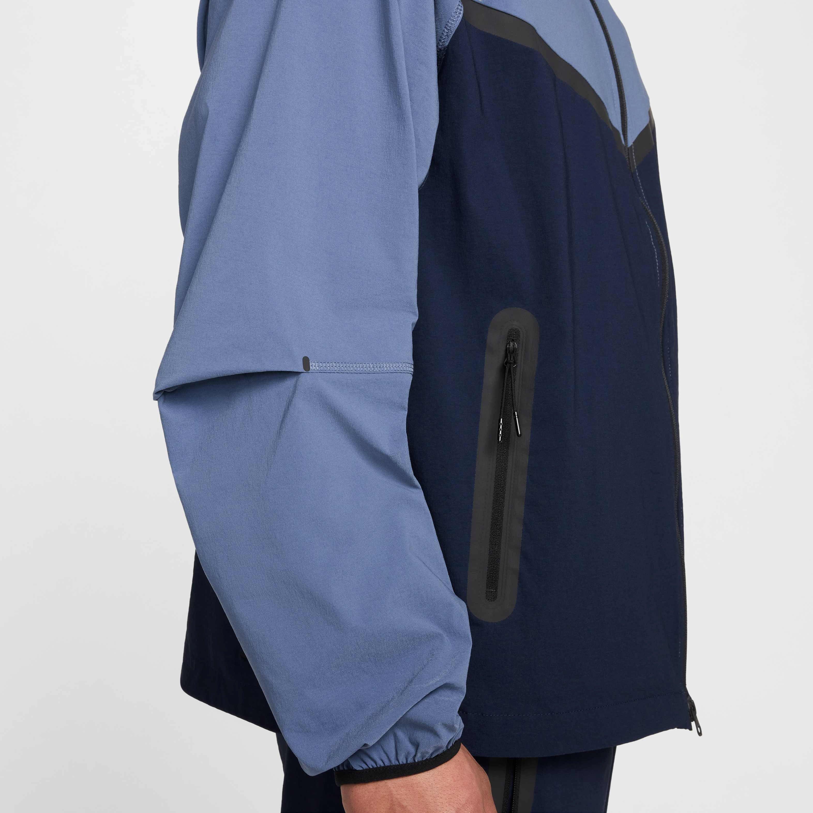 Nike Men's Tech​ Woven Full Zip Jacket - BLUE Thumbnail View 7