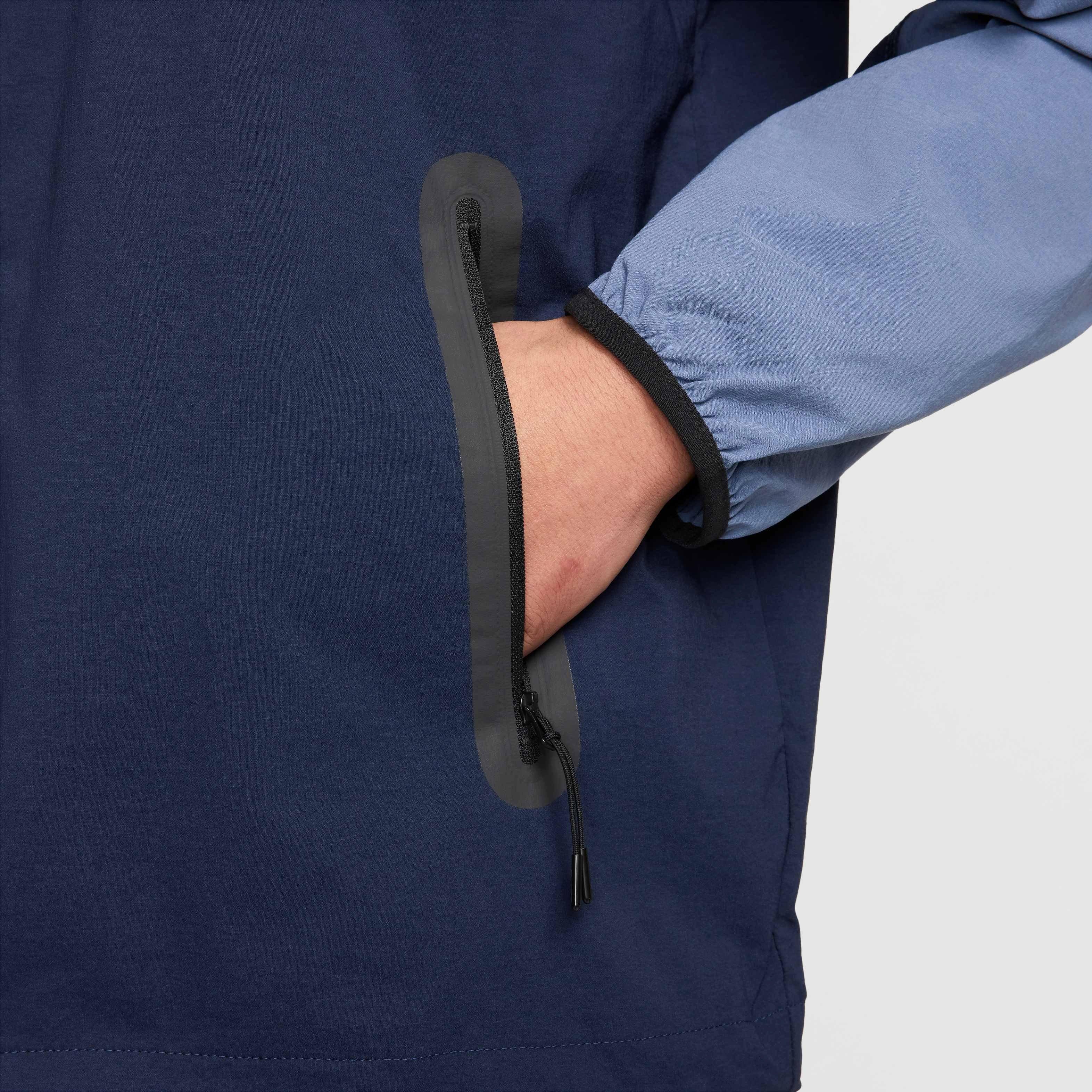 Nike Men's Tech​ Woven Full Zip Jacket - BLUE Thumbnail View 8