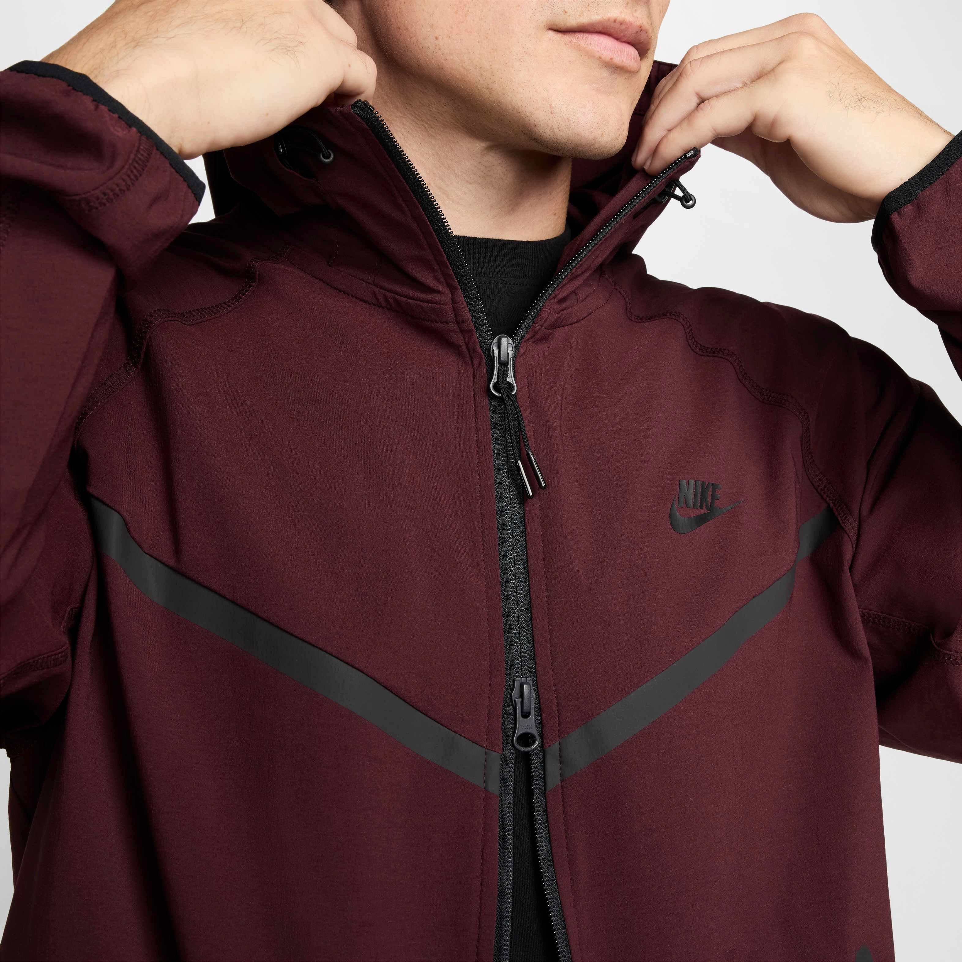 Nike Men's Tech​ Woven Full Zip Jacket - BURGUNDY Thumbnail View 5