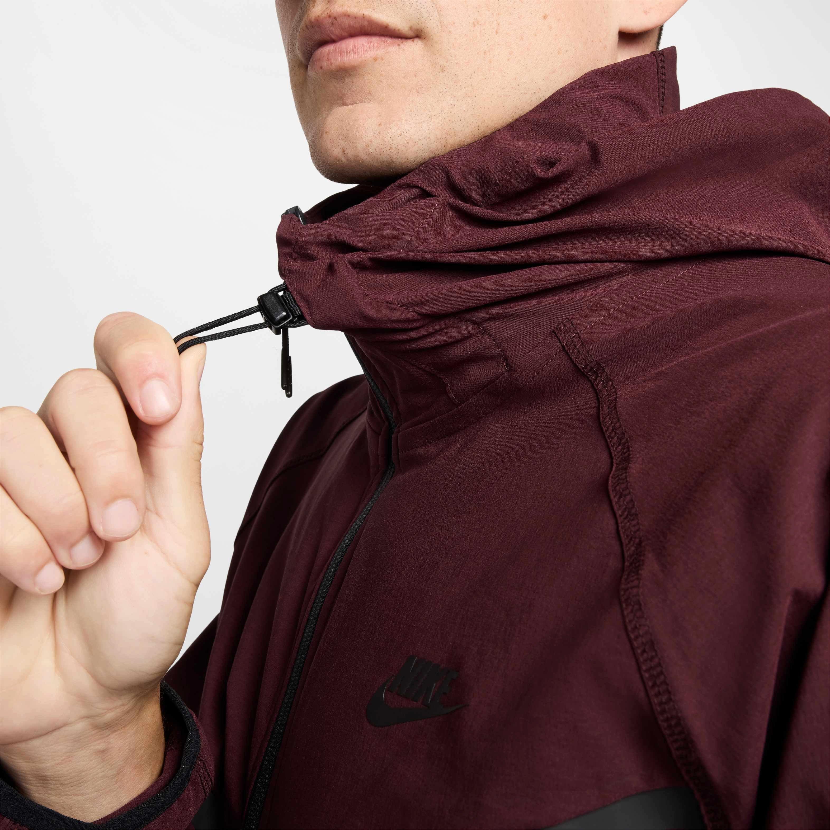 Nike Men's Tech​ Woven Full Zip Jacket - BURGUNDY Thumbnail View 6