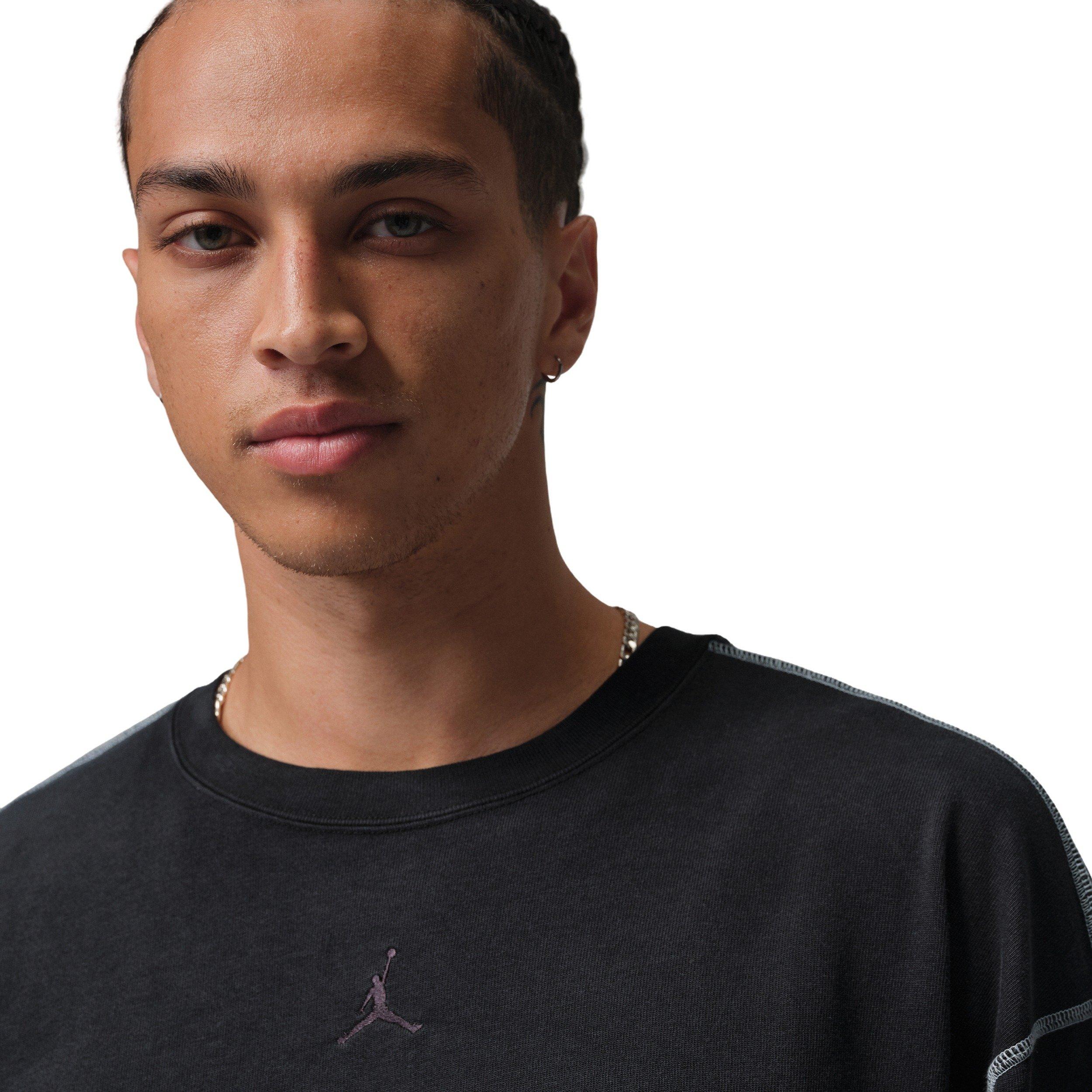 Jordan Men's Flight Heavyweight Long-Sleeved Shirt - BLACK Thumbnail View 3