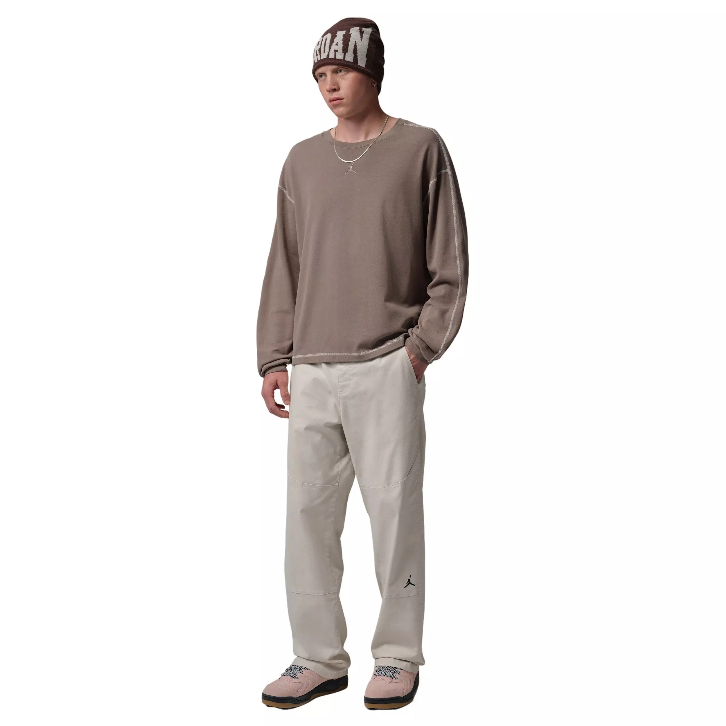 Jordan Men's Flight Heavyweight Long-Sleeved Shirt - BROWN
