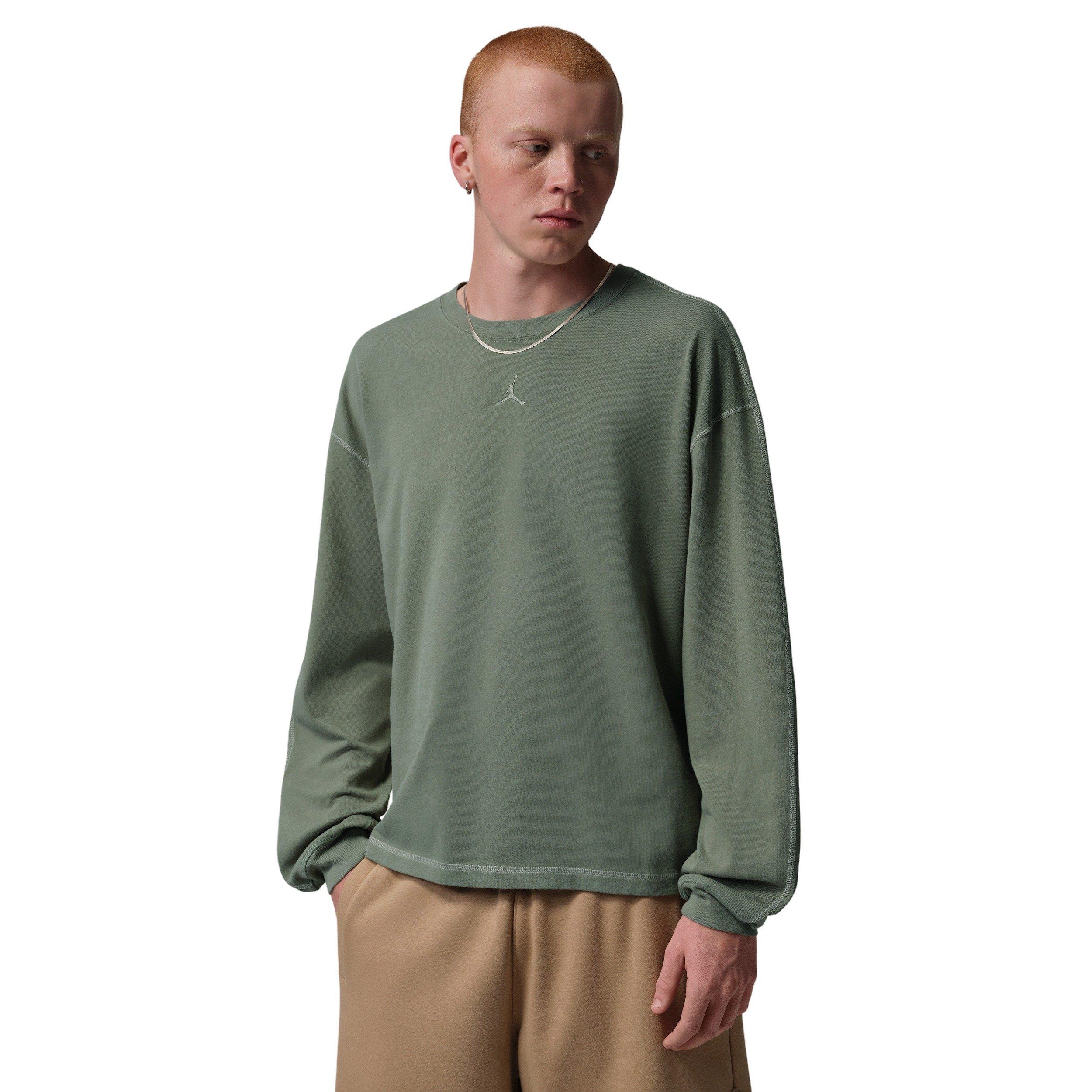 Jordan Men's Flight Heavyweight Long-Sleeved Shirt - GREEN Thumbnail View 1