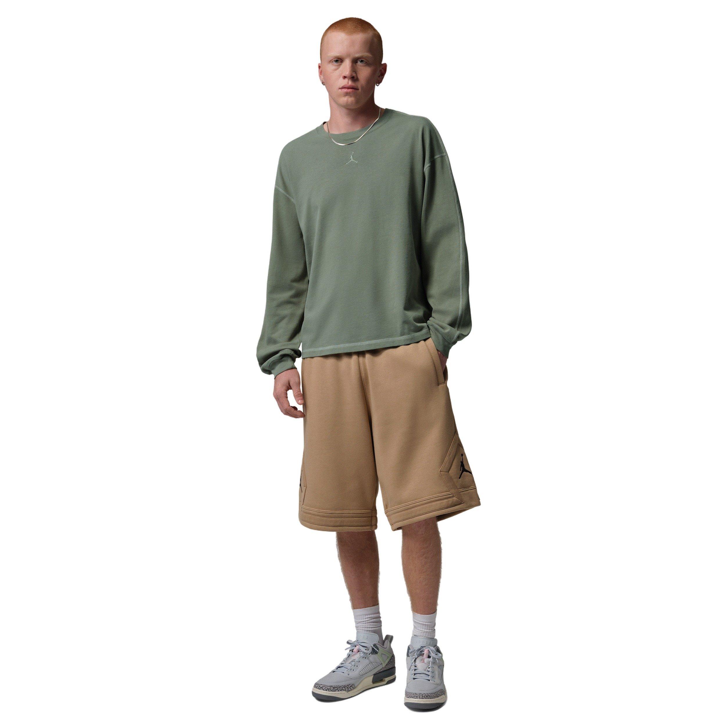 Jordan Men's Flight Heavyweight Long-Sleeved Shirt - GREEN Thumbnail View 5