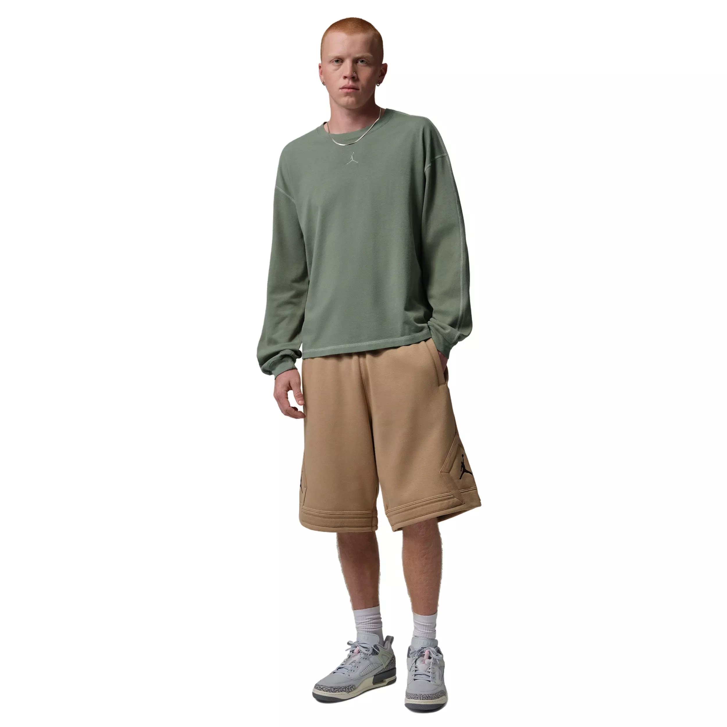 Jordan Men's Flight Heavyweight Long-Sleeved Shirt - GREEN