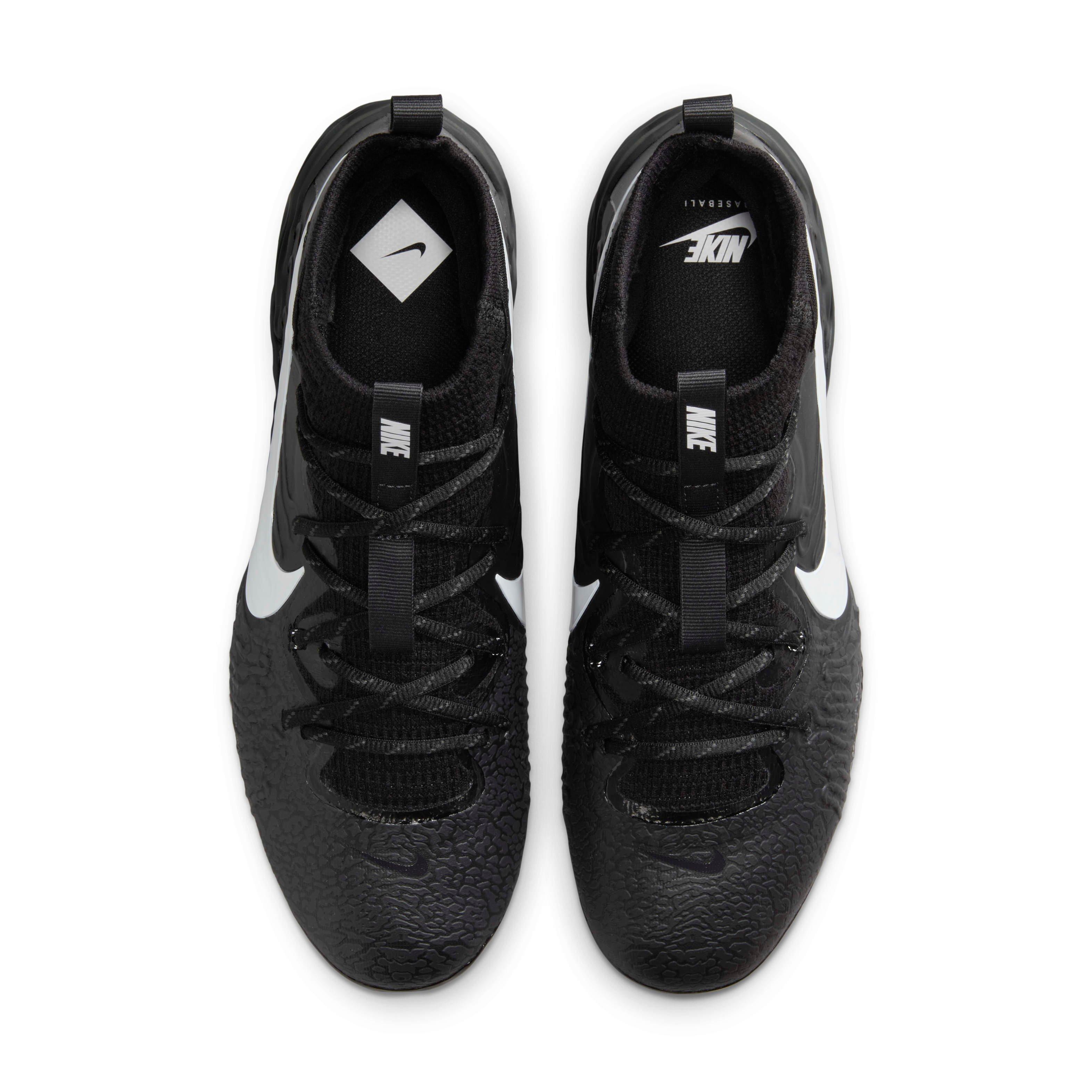 Nike Alpha Huarache NXT "Black/Dark Smoke Grey/White" Men's Baseball Cleat - BLACK/DK GREY/WHITE Thumbnail View 4