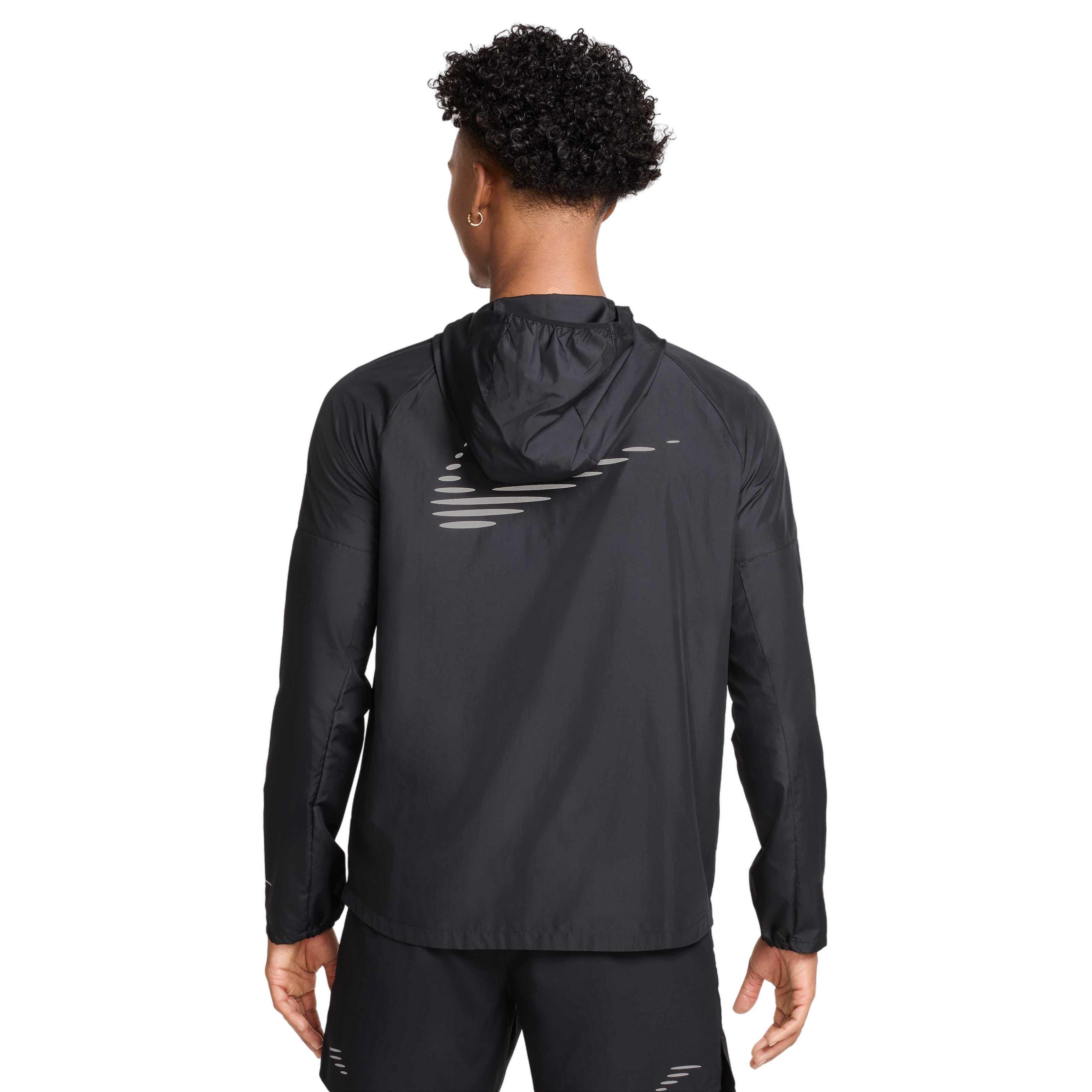 Nike Men's Miler Flash Water-Repellent Running Jacket - BLACK Thumbnail View 2