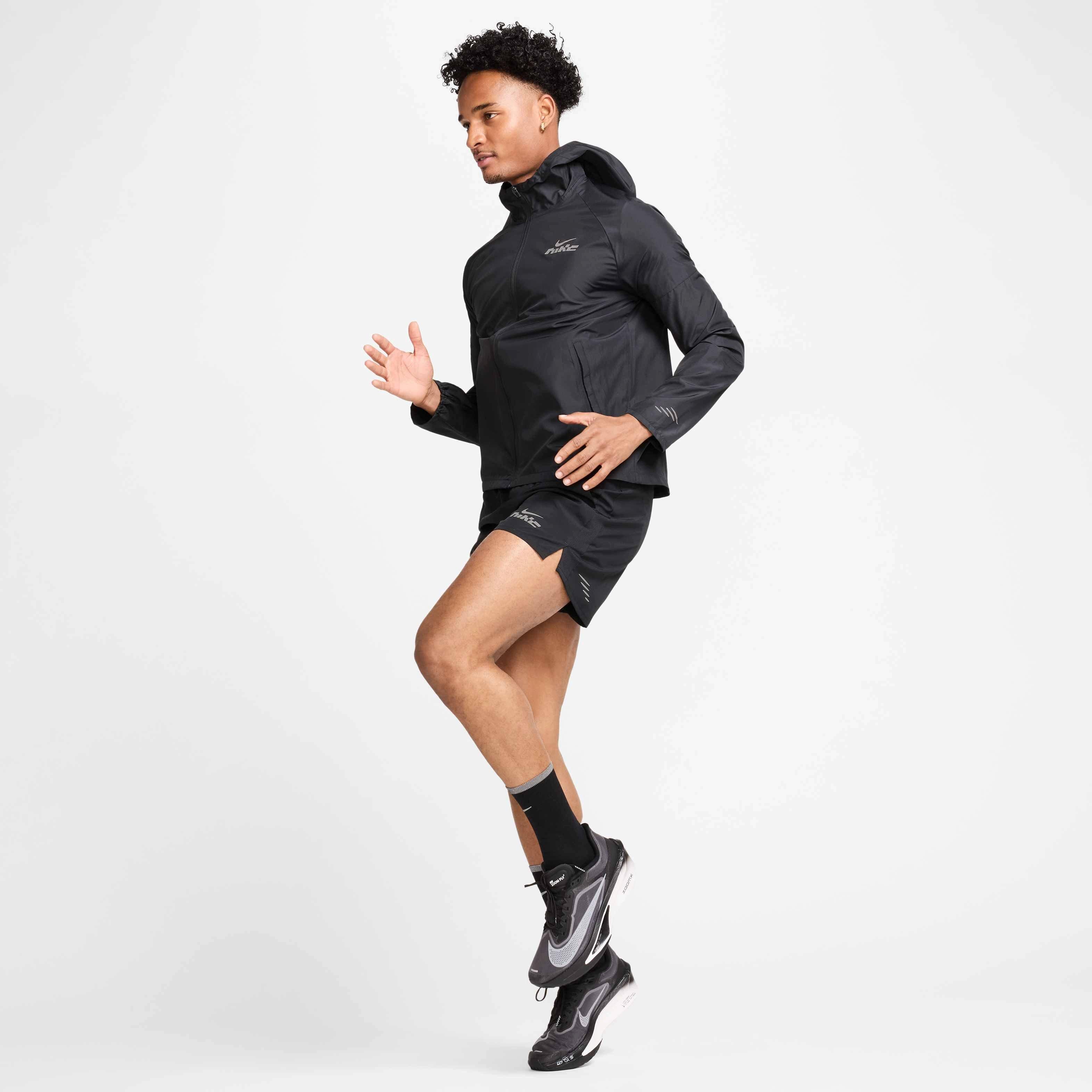 Nike Men's Miler Flash Water-Repellent Running Jacket - BLACK Thumbnail View 7