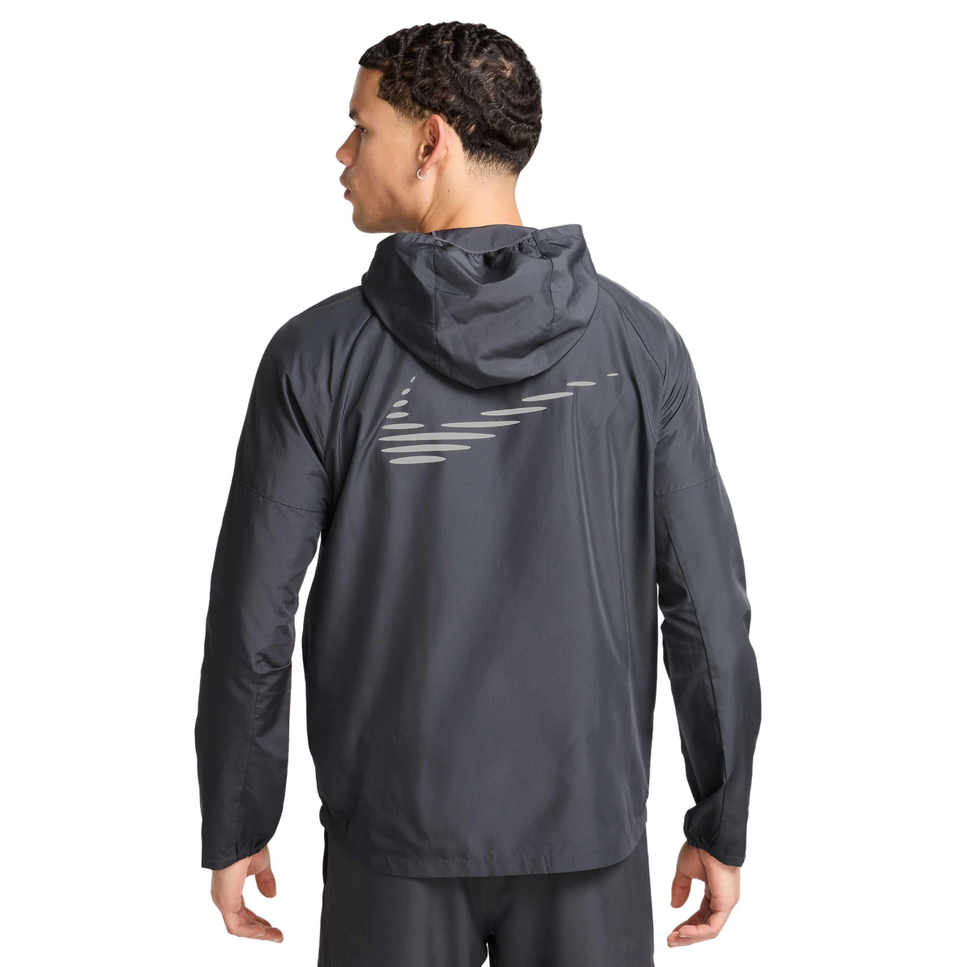 Nike Men's Miler Flash Water-Repellent Running Jacket - GREY Thumbnail View 2