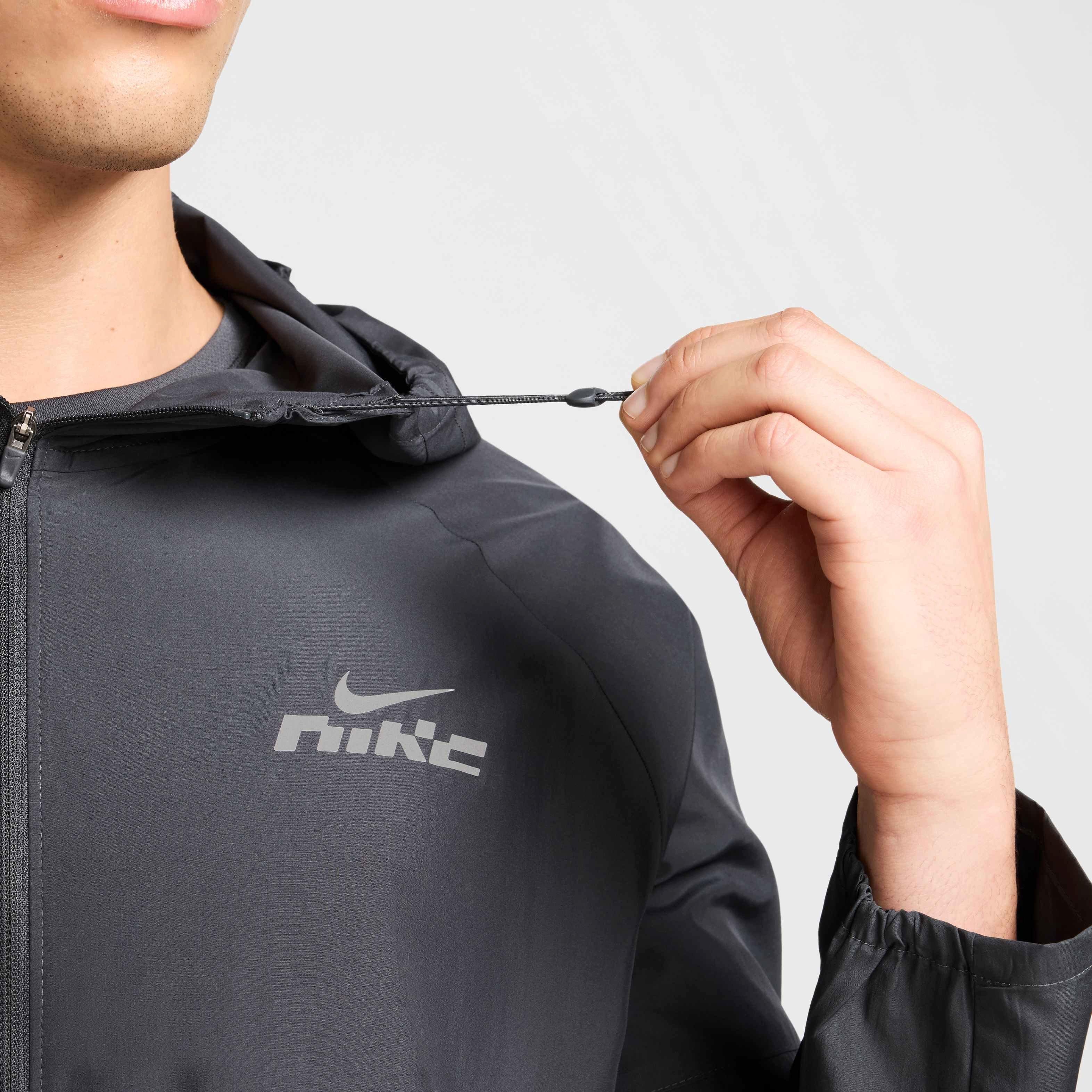 Nike Men's Miler Flash Water-Repellent Running Jacket - GREY Thumbnail View 4