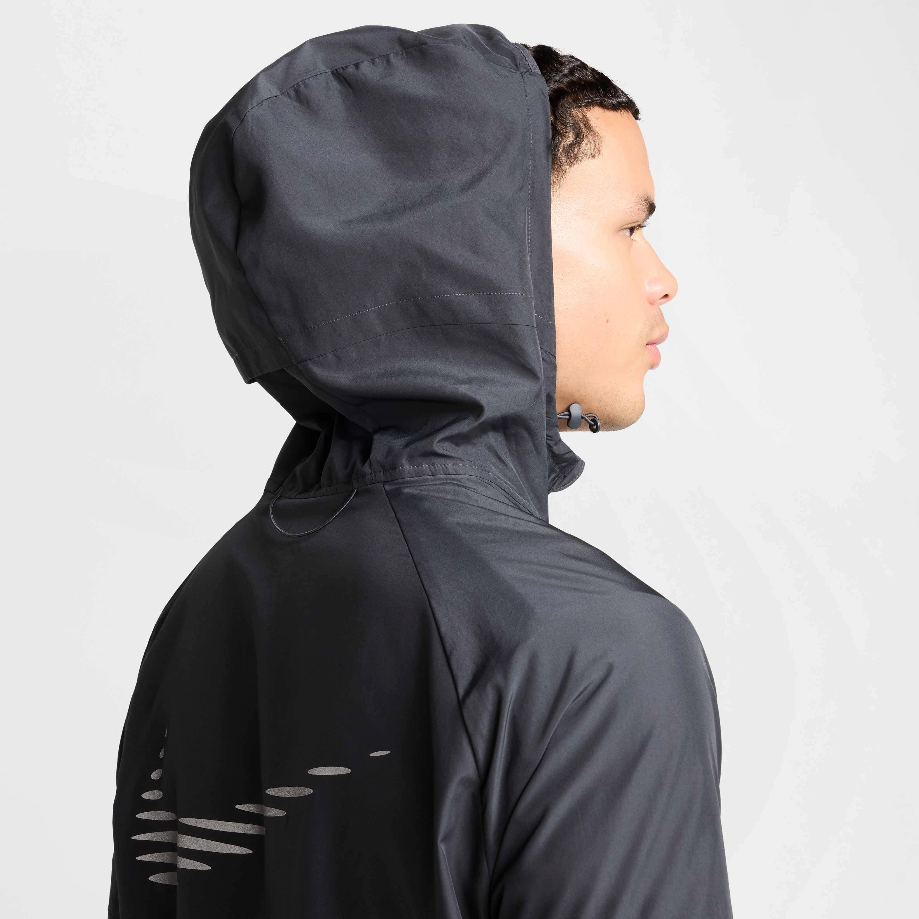 Nike Men's Miler Flash Water-Repellent Running Jacket - GREY Thumbnail View 6