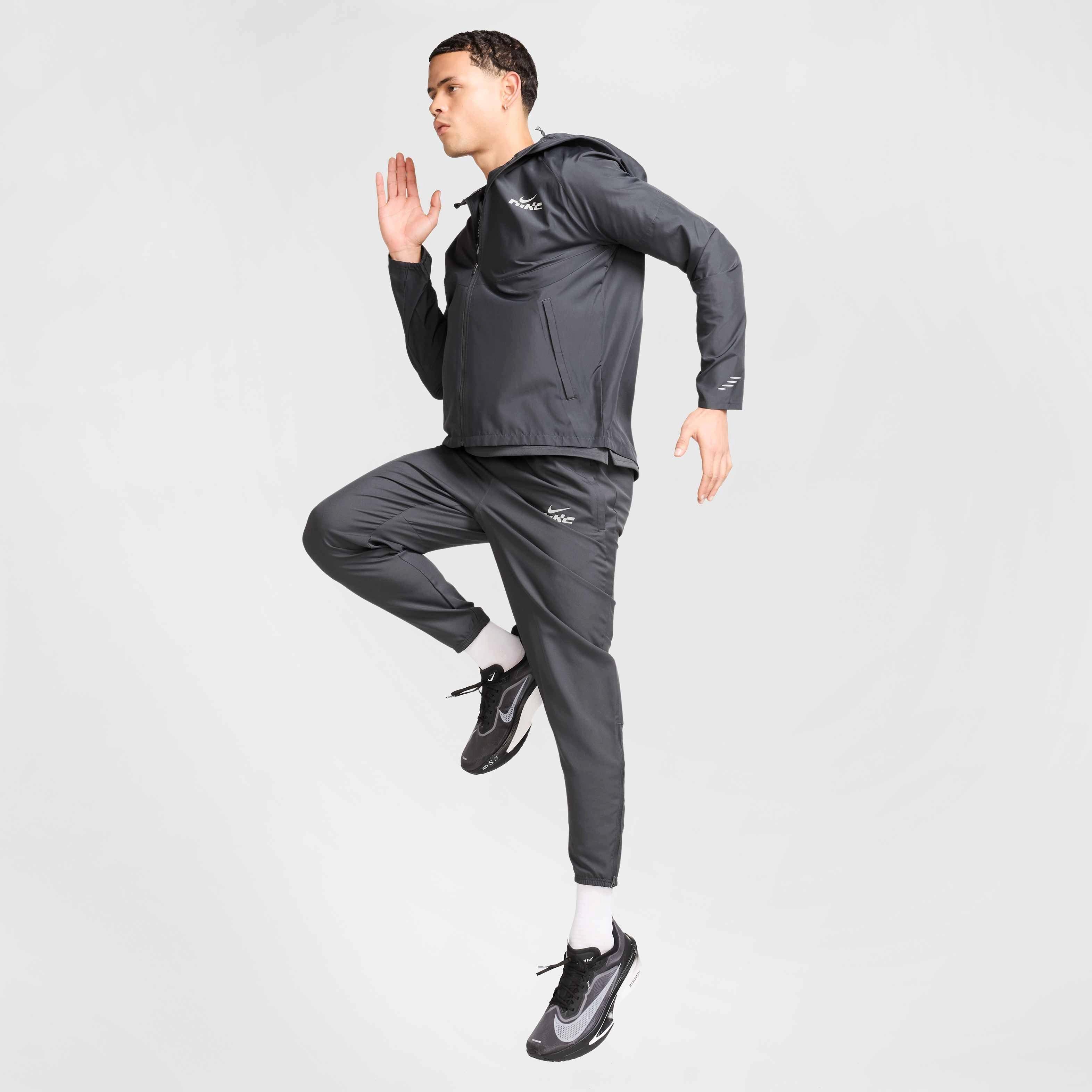 Nike Men's Miler Flash Water-Repellent Running Jacket - GREY Thumbnail View 7