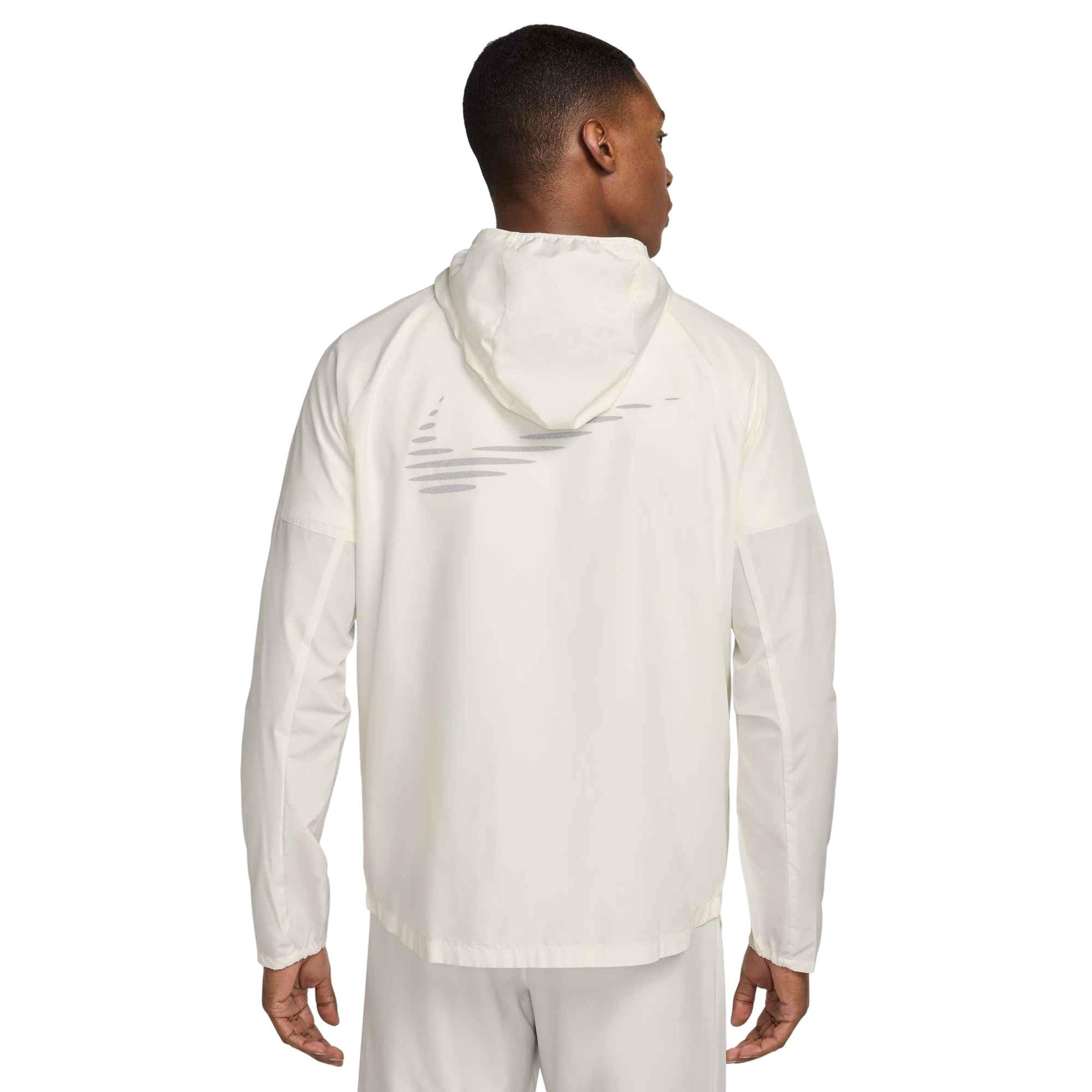 Nike Men's Miler Flash Water-Repellent Running Jacket - WHITE Thumbnail View 2