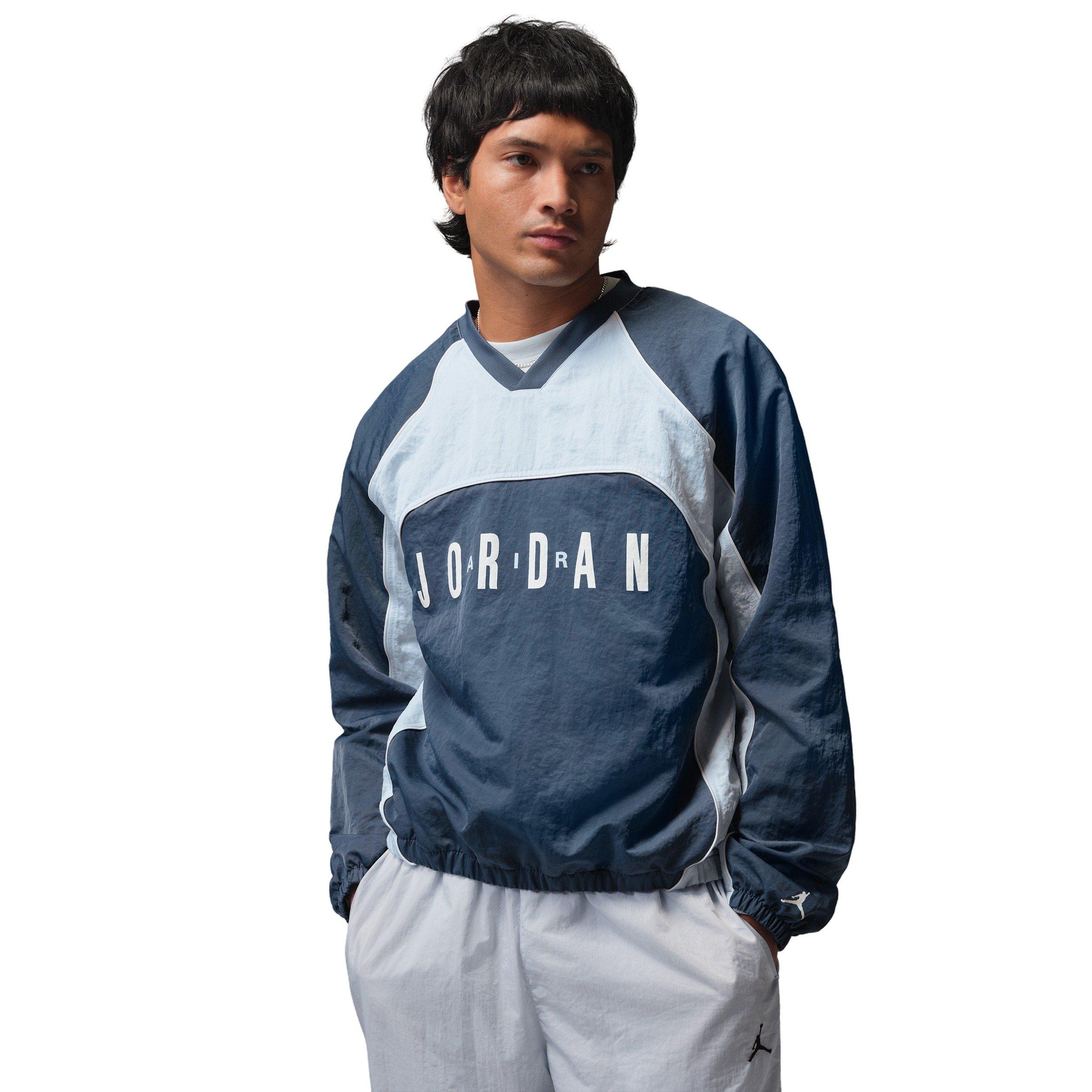 Jordan Men's Flight Long Sleeve Warm-Up Top - BLUE Thumbnail View 1