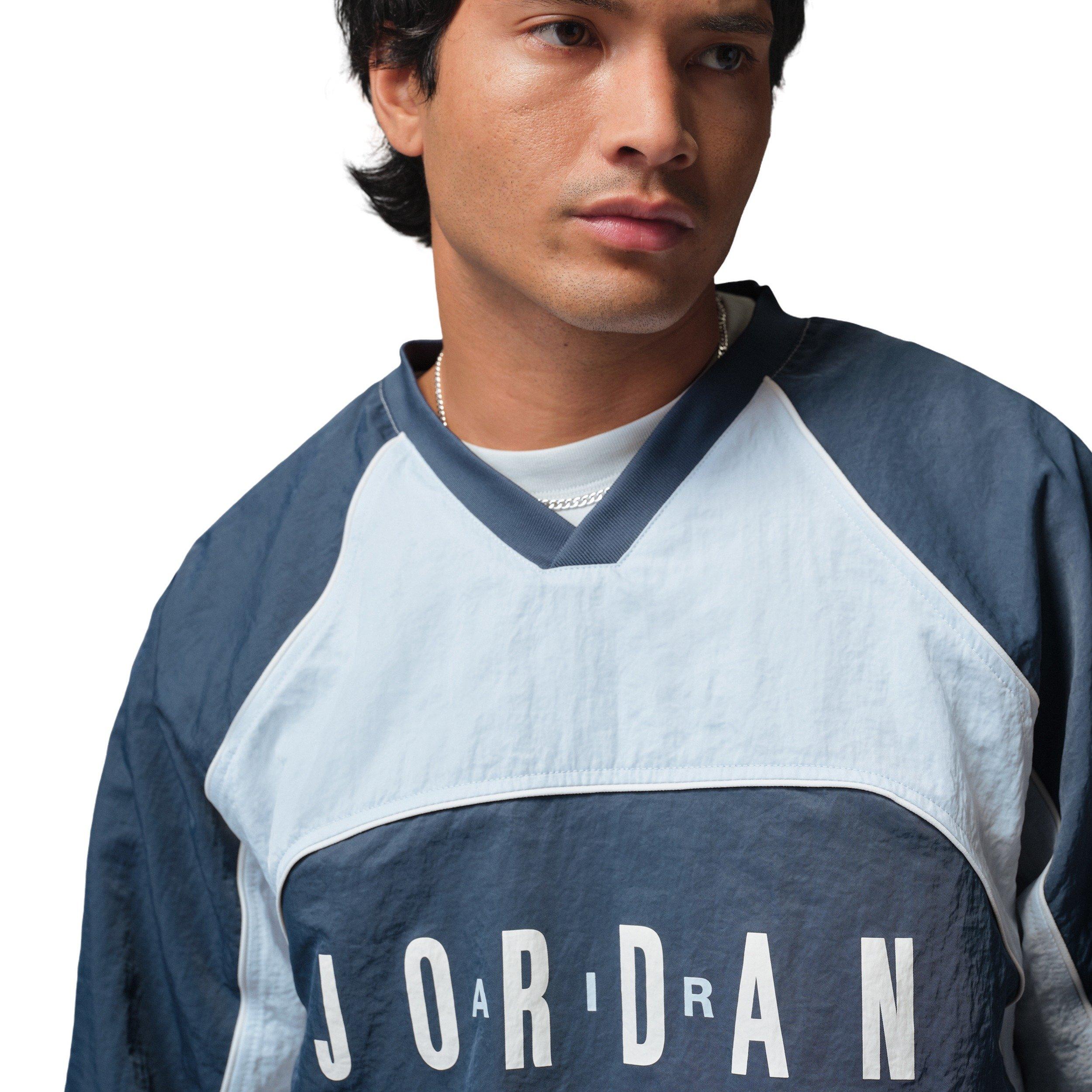 Jordan Men's Flight Long Sleeve Warm-Up Top - BLUE Thumbnail View 3
