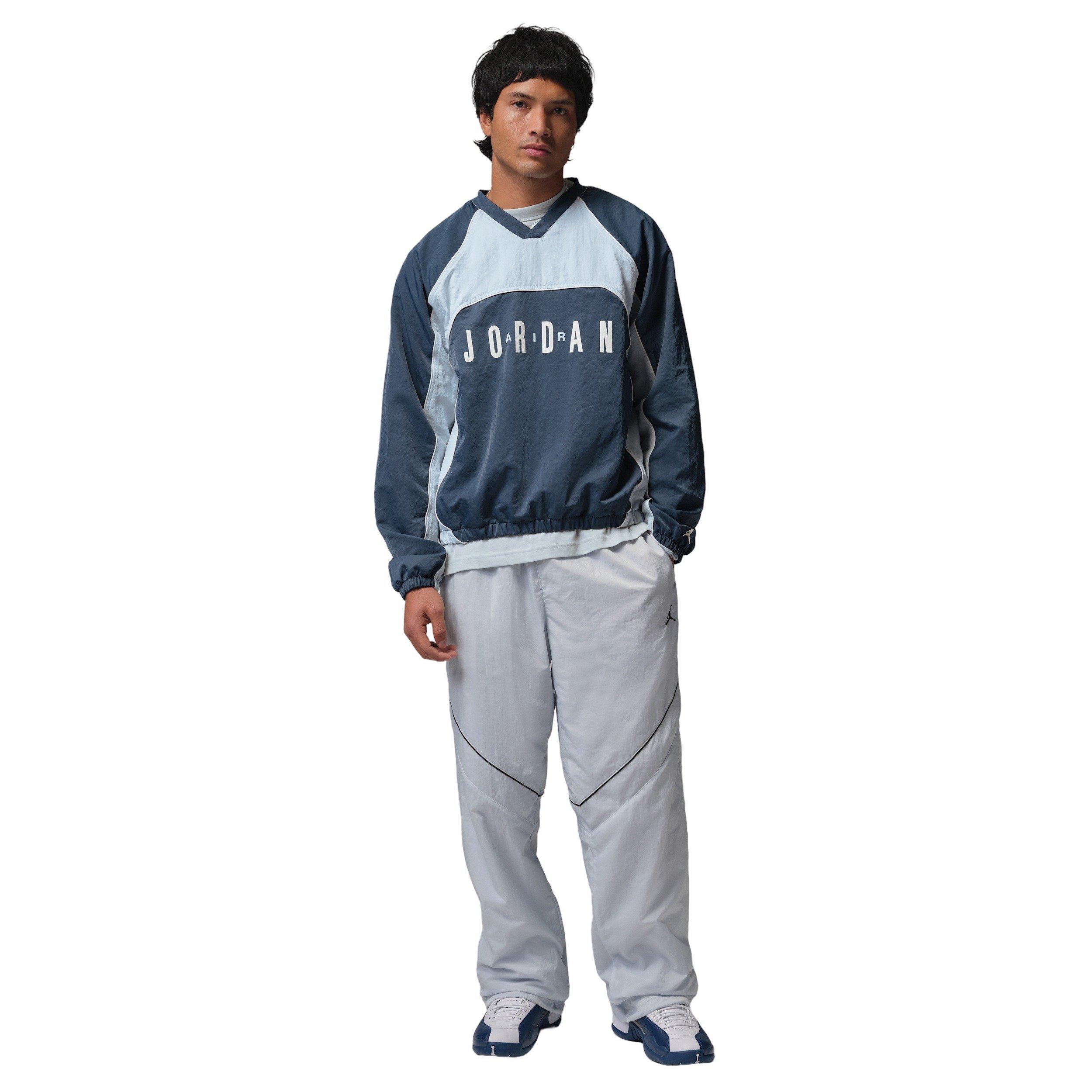 Jordan Men's Flight Long Sleeve Warm-Up Top - BLUE Thumbnail View 6