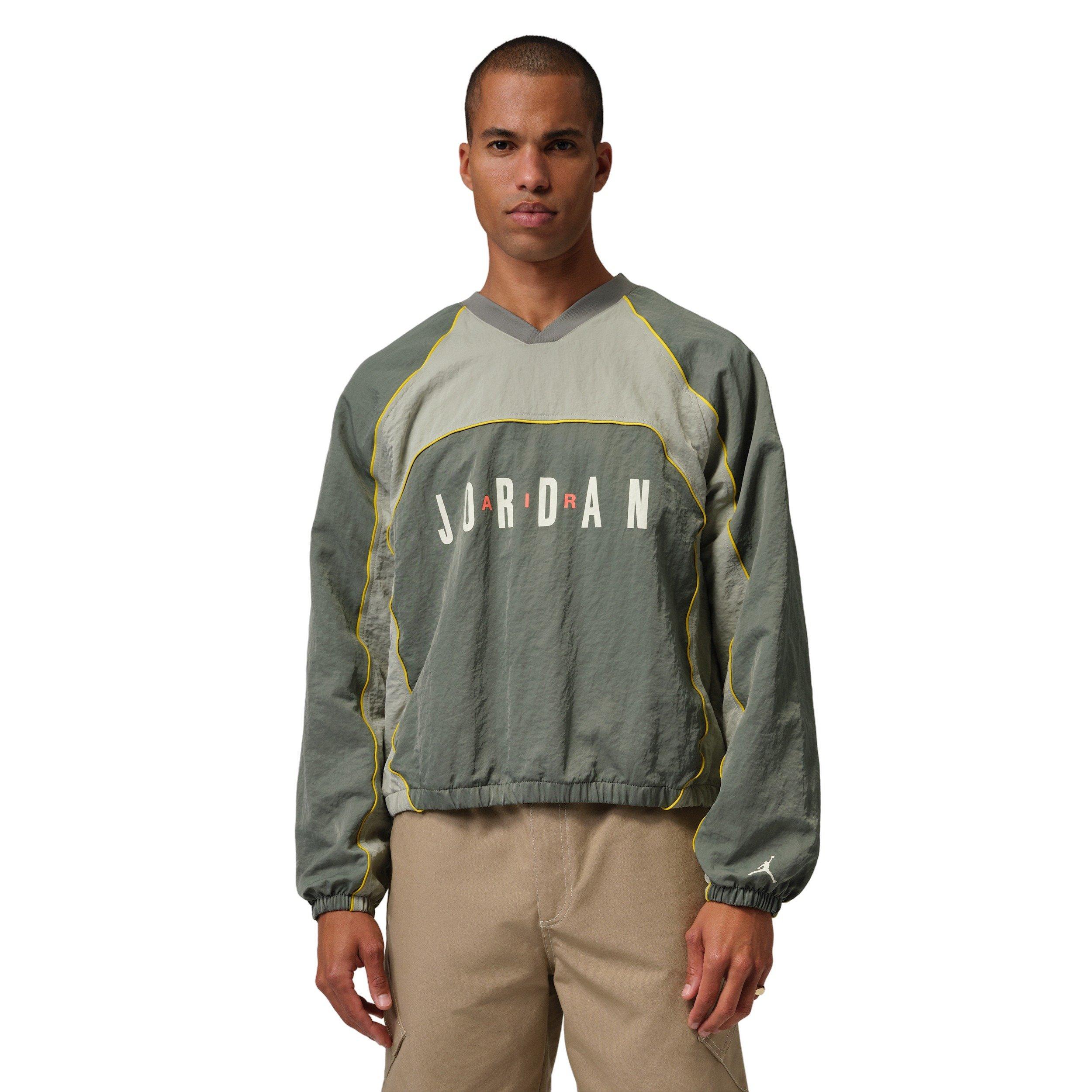 Jordan Men's Flight Long Sleeve Warm-Up Top - GREEN Thumbnail View 1