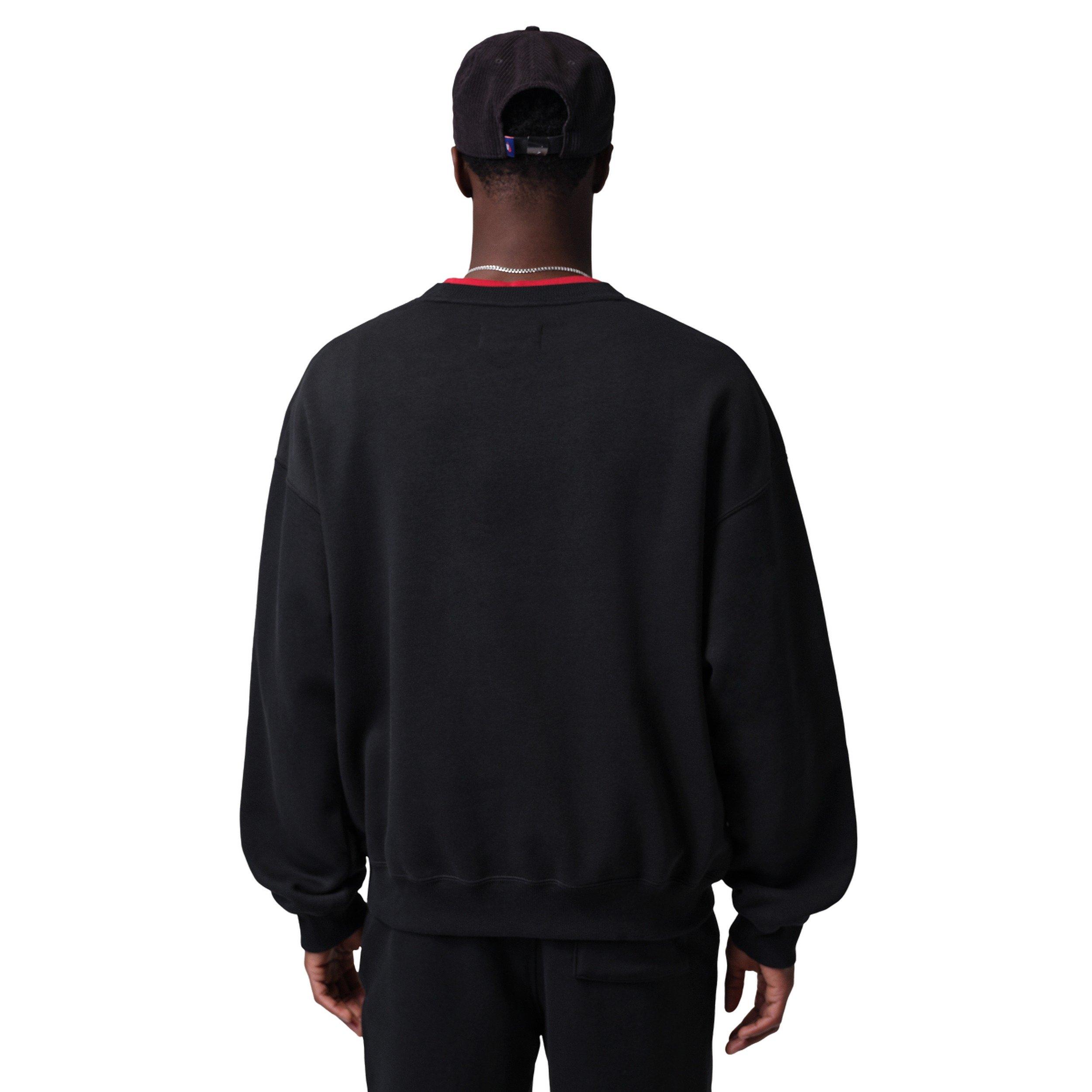 Jordan Men's Brooklyn Fleece Crewneck Sweatshirt - Black - BLACK Thumbnail View 2
