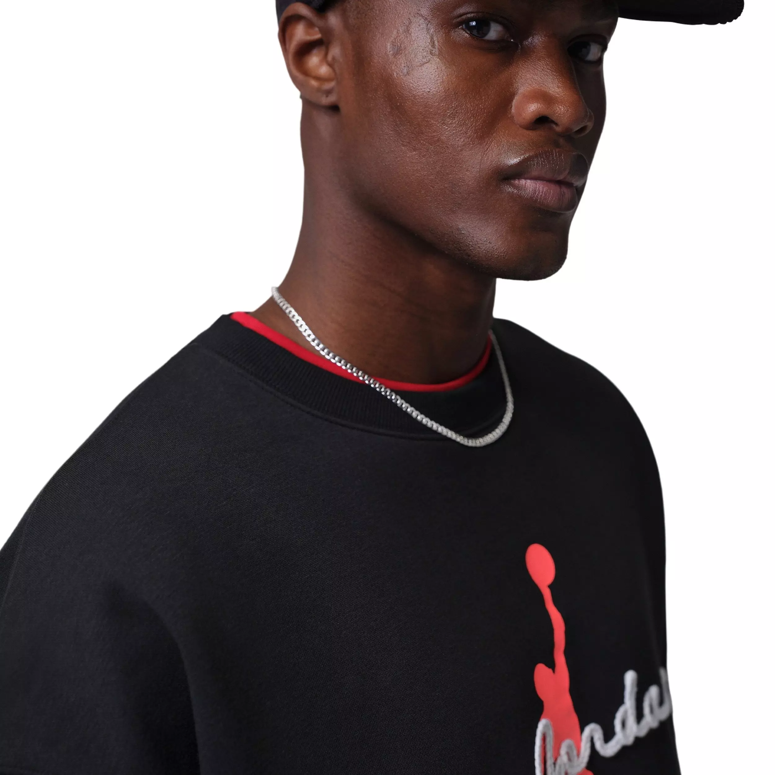 Jordan Men's Brooklyn Fleece Crewneck Sweatshirt - Black - BLACK