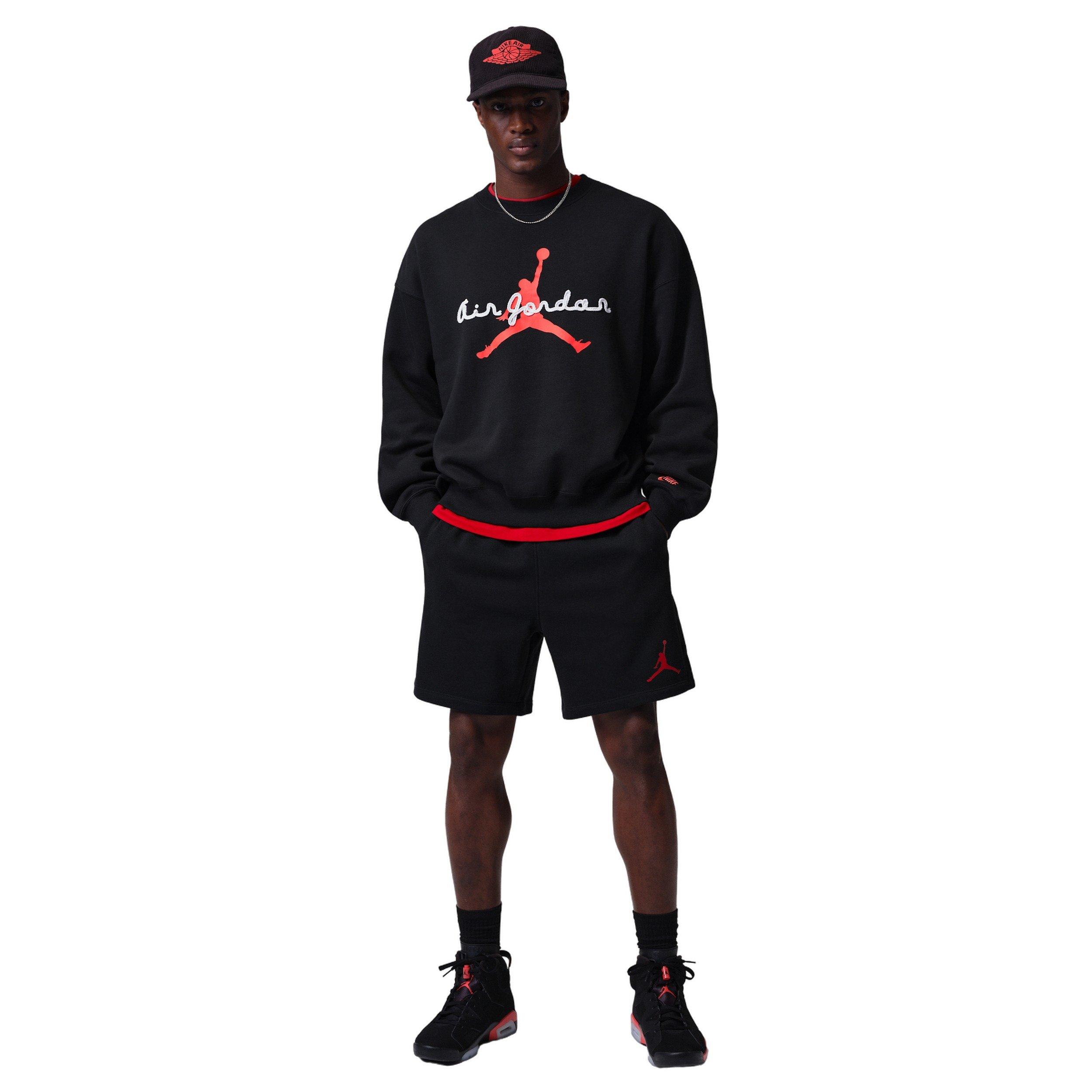 Jordan Men's Brooklyn Fleece Crewneck Sweatshirt - Black - BLACK Thumbnail View 6