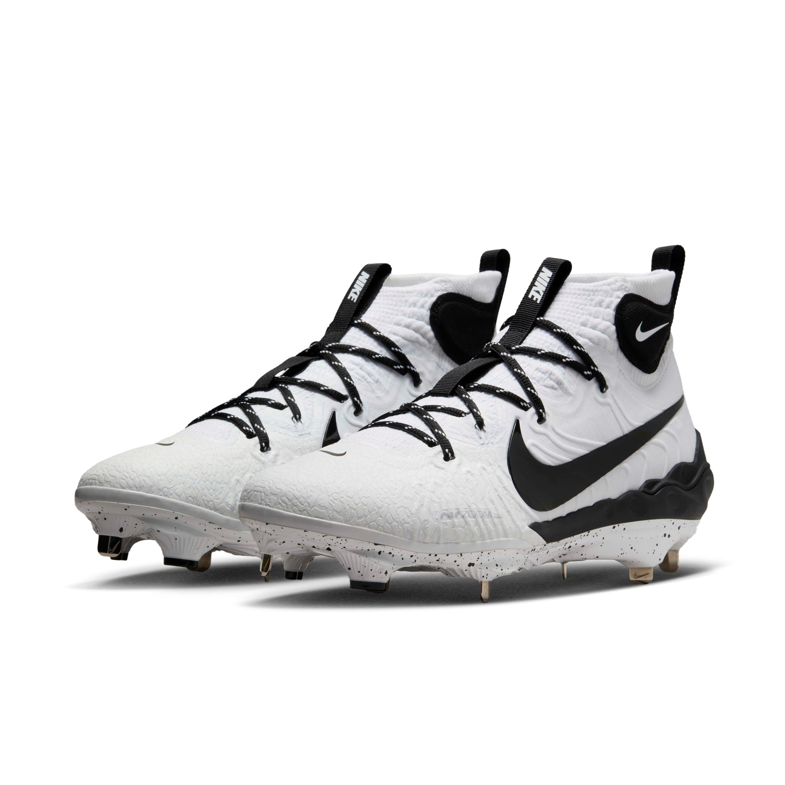 Nike Alpha Huarache NXT "White/Pure Platinum/Black" Men's Baseball Cleat - WHITE/PLATINUM/BLACK Thumbnail View 3