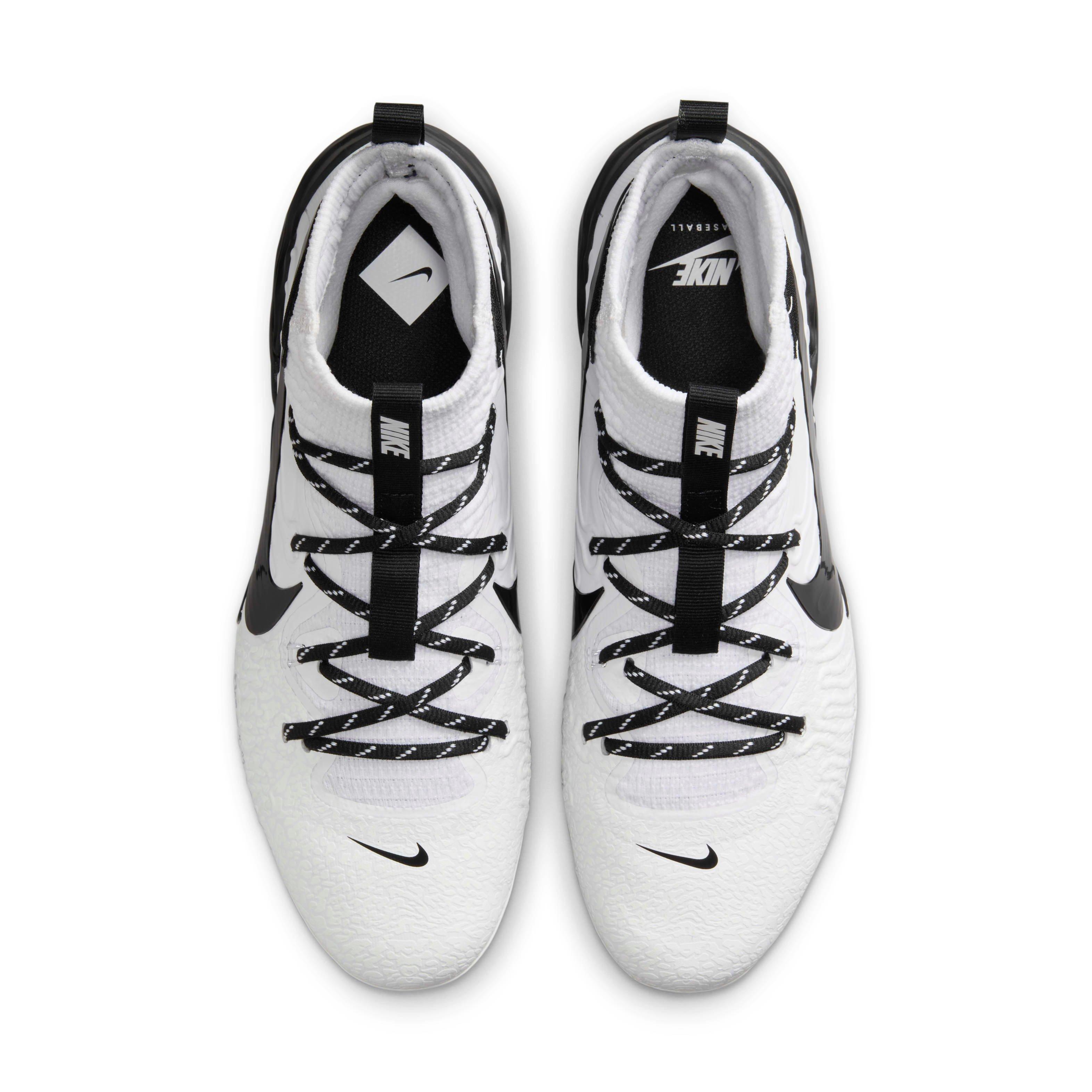 Nike Alpha Huarache NXT "White/Pure Platinum/Black" Men's Baseball Cleat - WHITE/PLATINUM/BLACK Thumbnail View 4