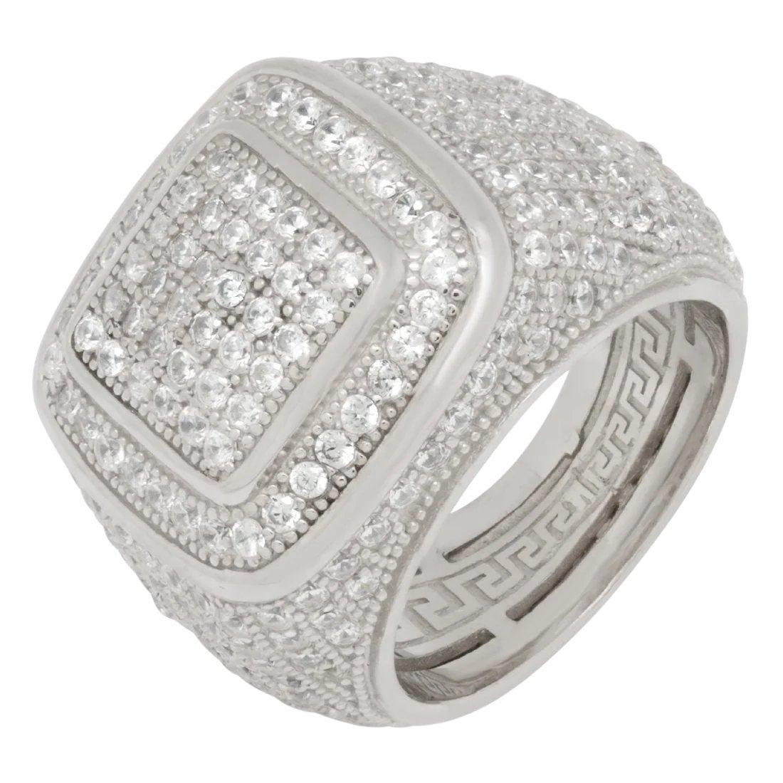 King Ice Platform Ring - White Gold - WHITE GOLD