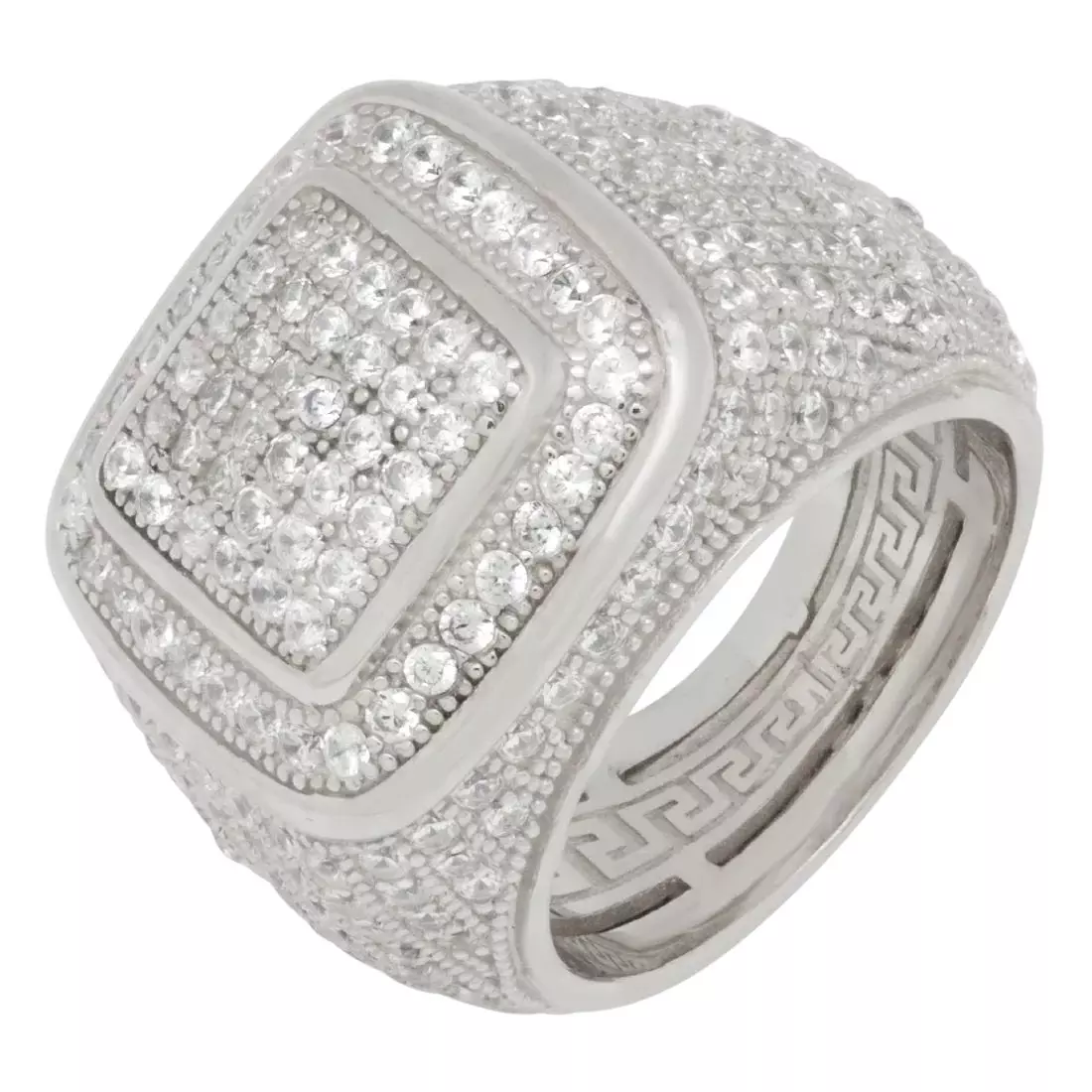 King Ice Platform Ring - White Gold - WHITE GOLD