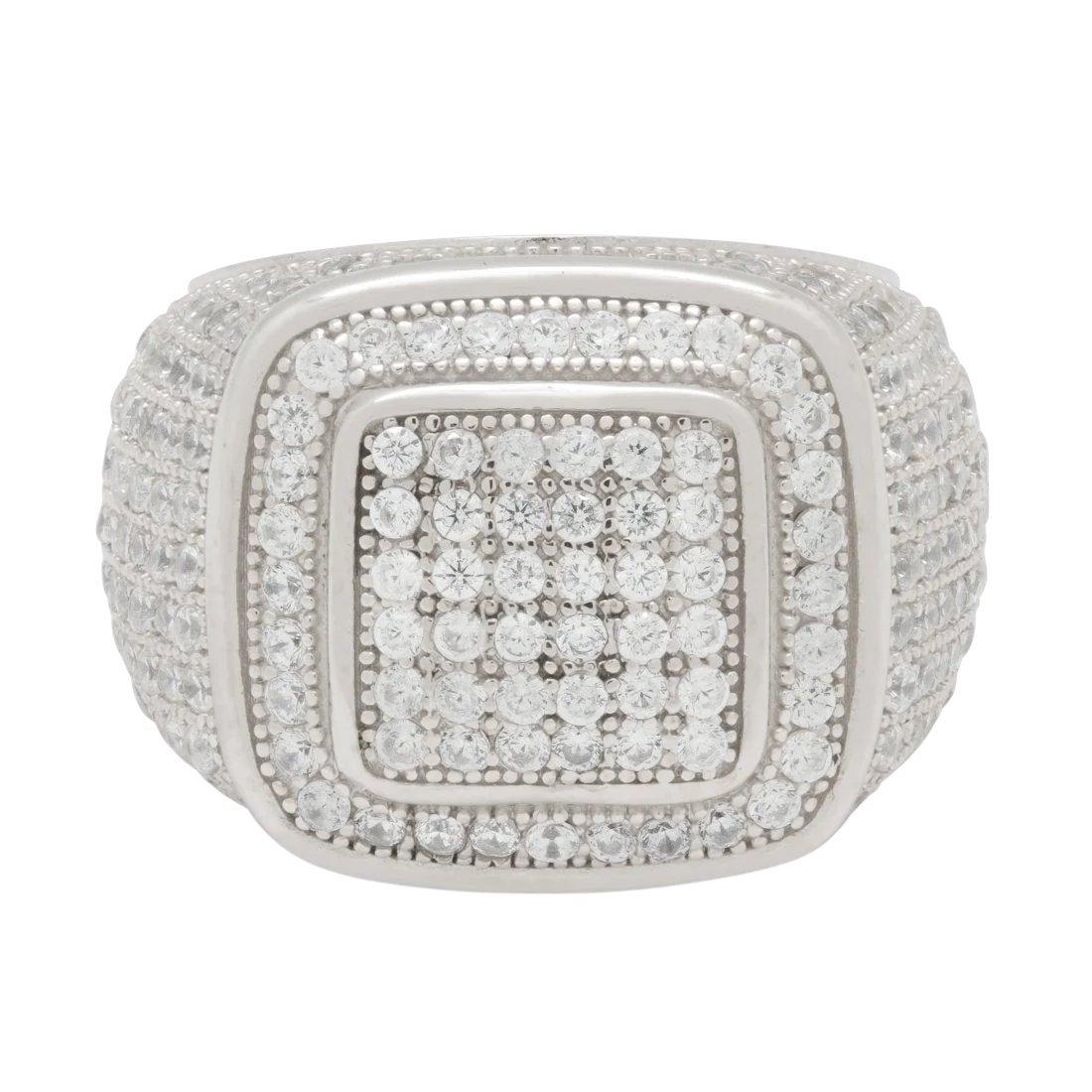 King Ice Platform Ring - White Gold - WHITE GOLD
