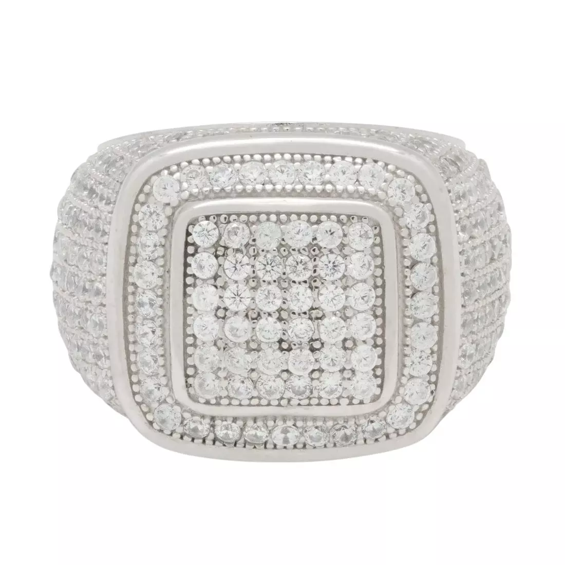 King Ice Platform Ring - White Gold - WHITE GOLD