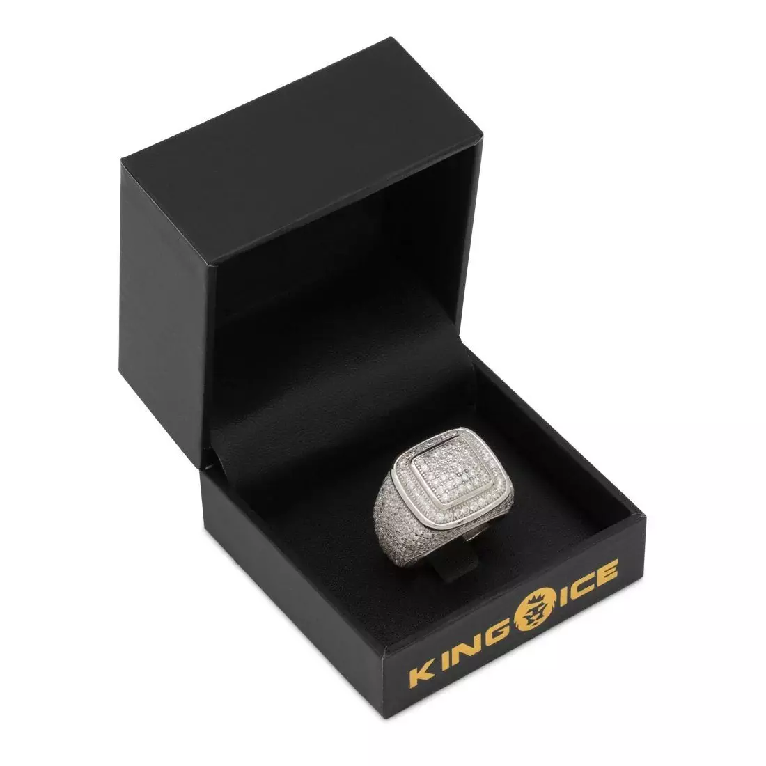 King Ice Platform Ring - White Gold - WHITE GOLD