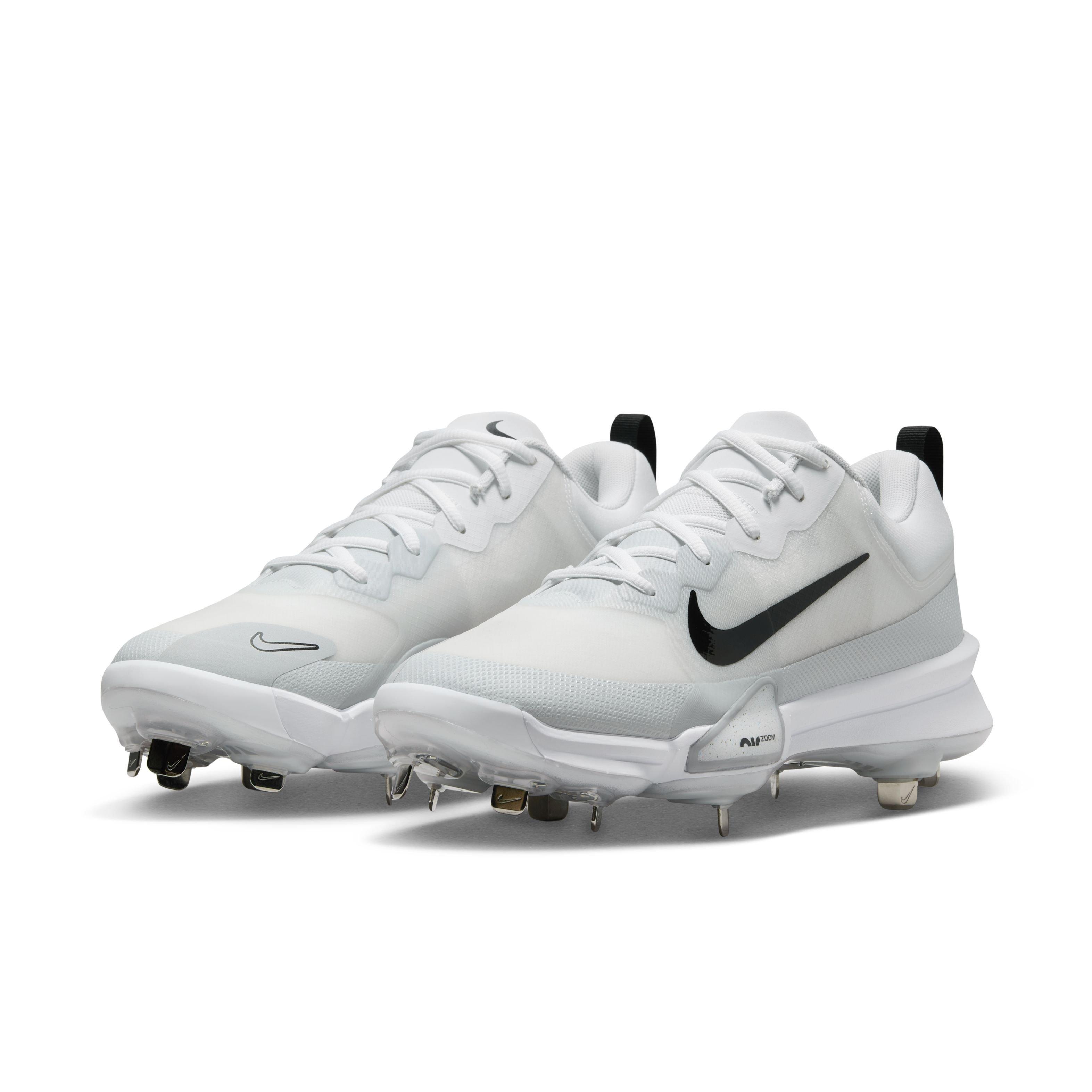 Nike Force Zoom Trout 9 Pro "White/Black/Pure Platinum/Bright Crimson" Men's Baseball Cleat - WHITE/BLACK/PLATINUM/CRIMSON Thumbnail View 3