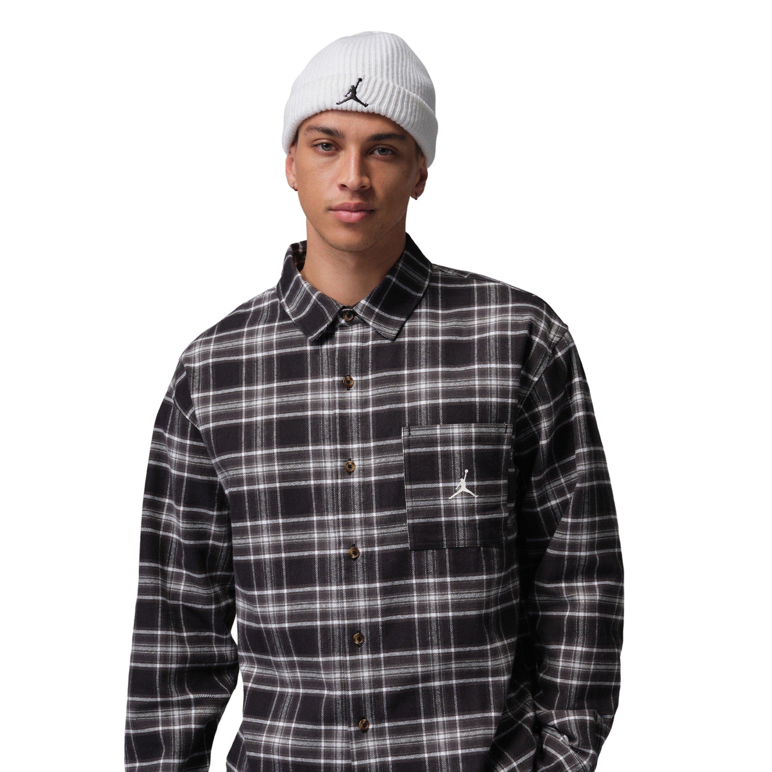 Jordan Men's Brooklyn Graphic Flannel - Black/White - BLACK Thumbnail View 1
