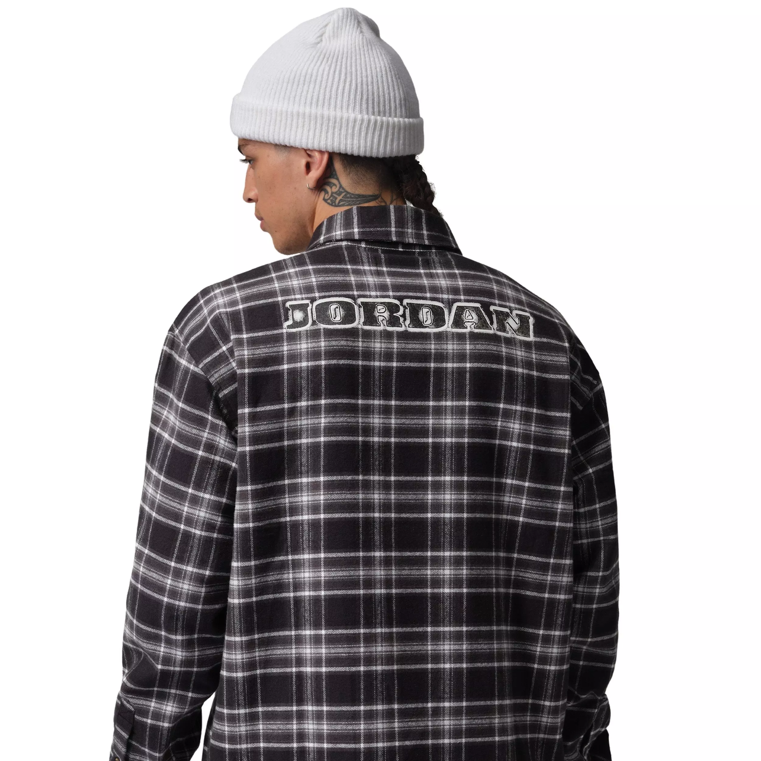 Jordan Men's Brooklyn Graphic Flannel - Black/White - BLACK
