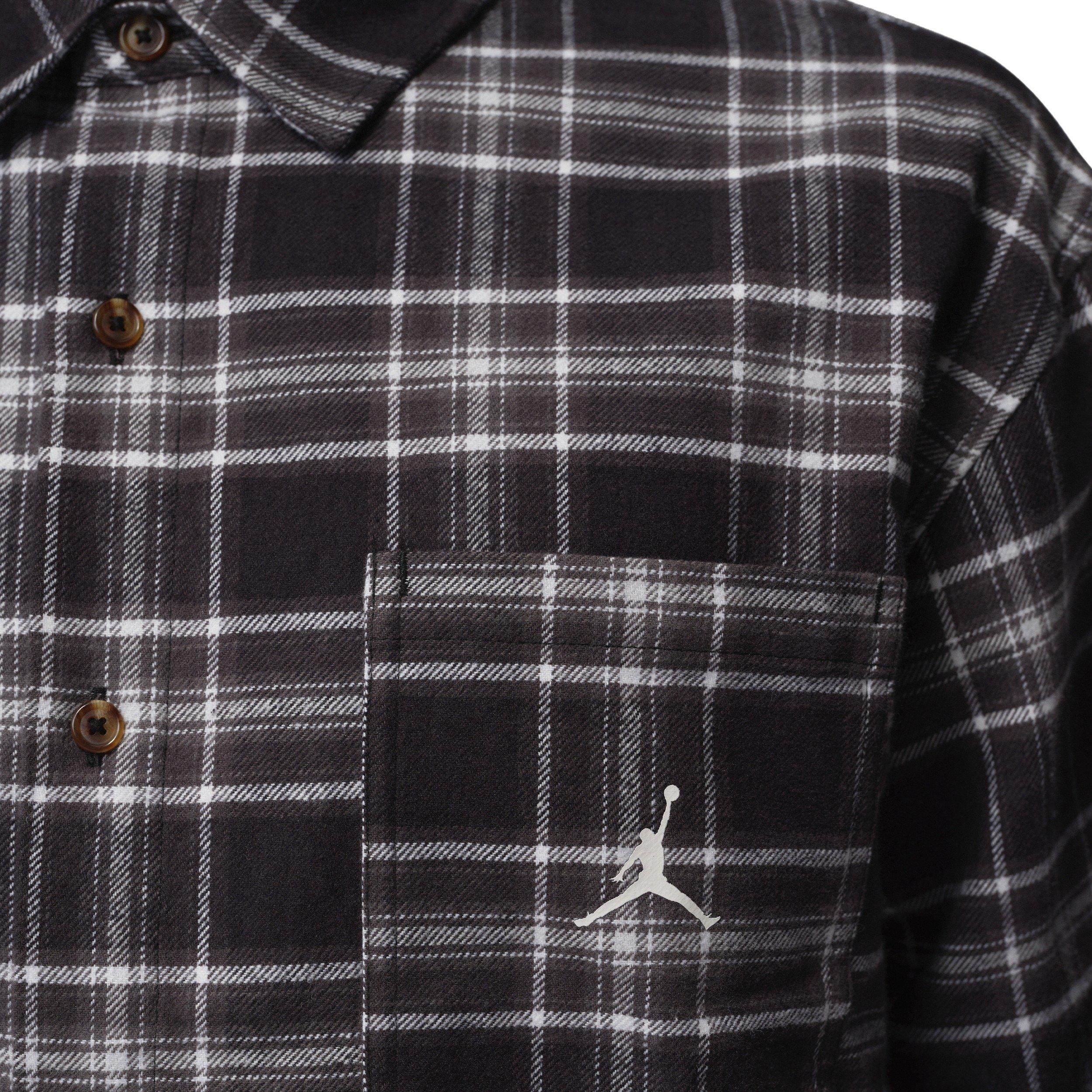Jordan Men's Brooklyn Graphic Flannel - Black/White - BLACK Thumbnail View 4