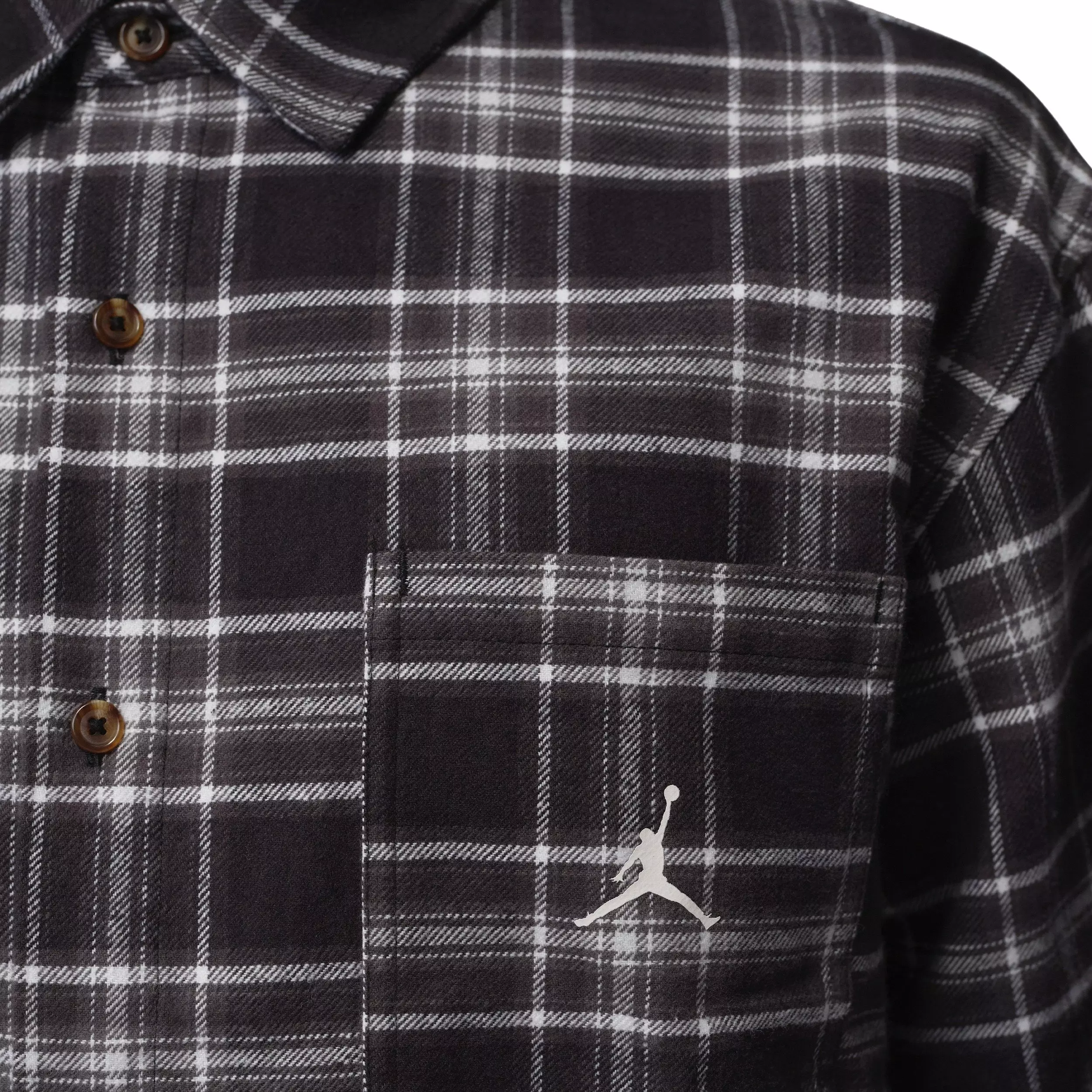 Jordan Men's Brooklyn Graphic Flannel - Black/White - BLACK